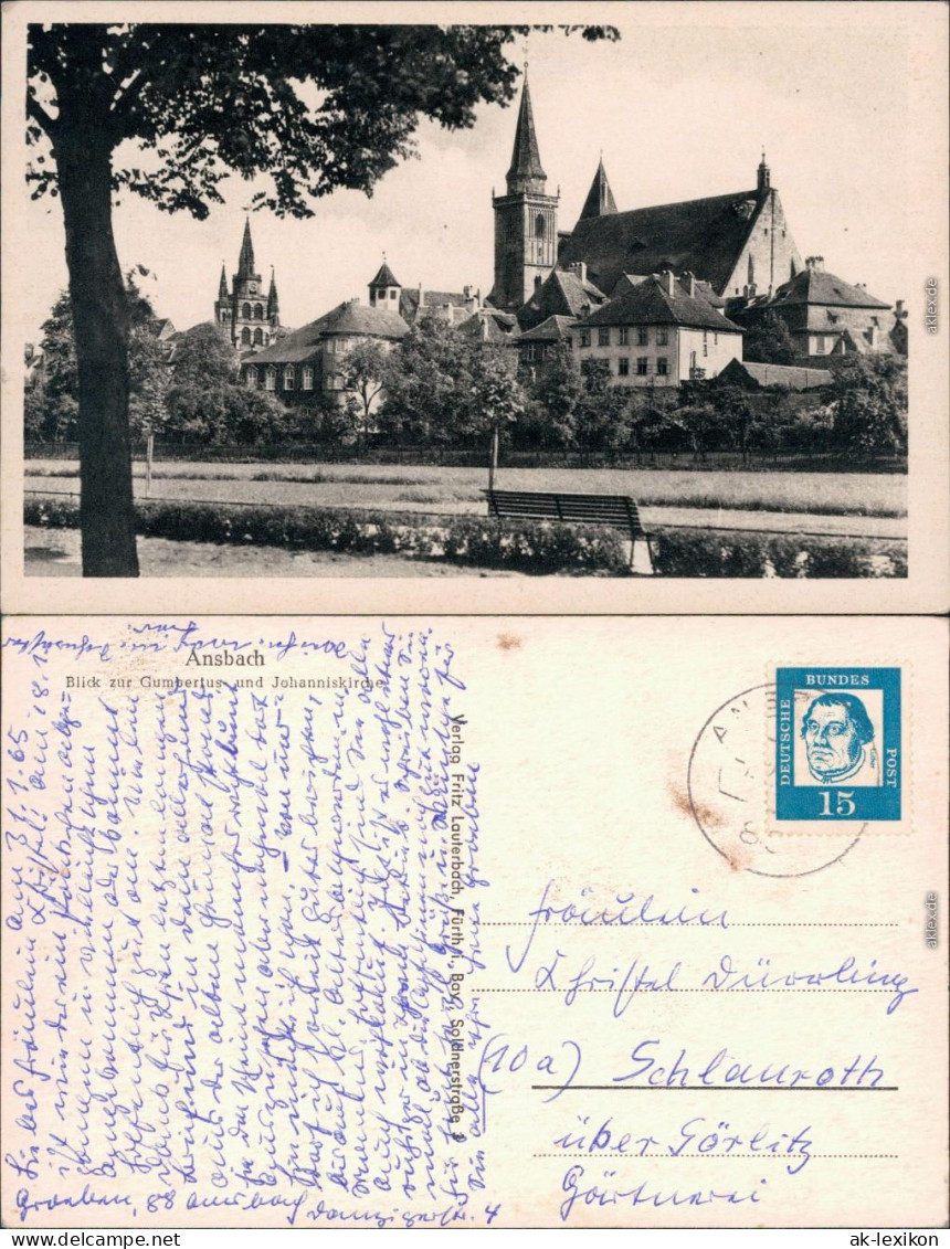 Ansichtskarte Ansbach St. Gumbertuskirche Und Johanniskirche 1965 - Ansbach