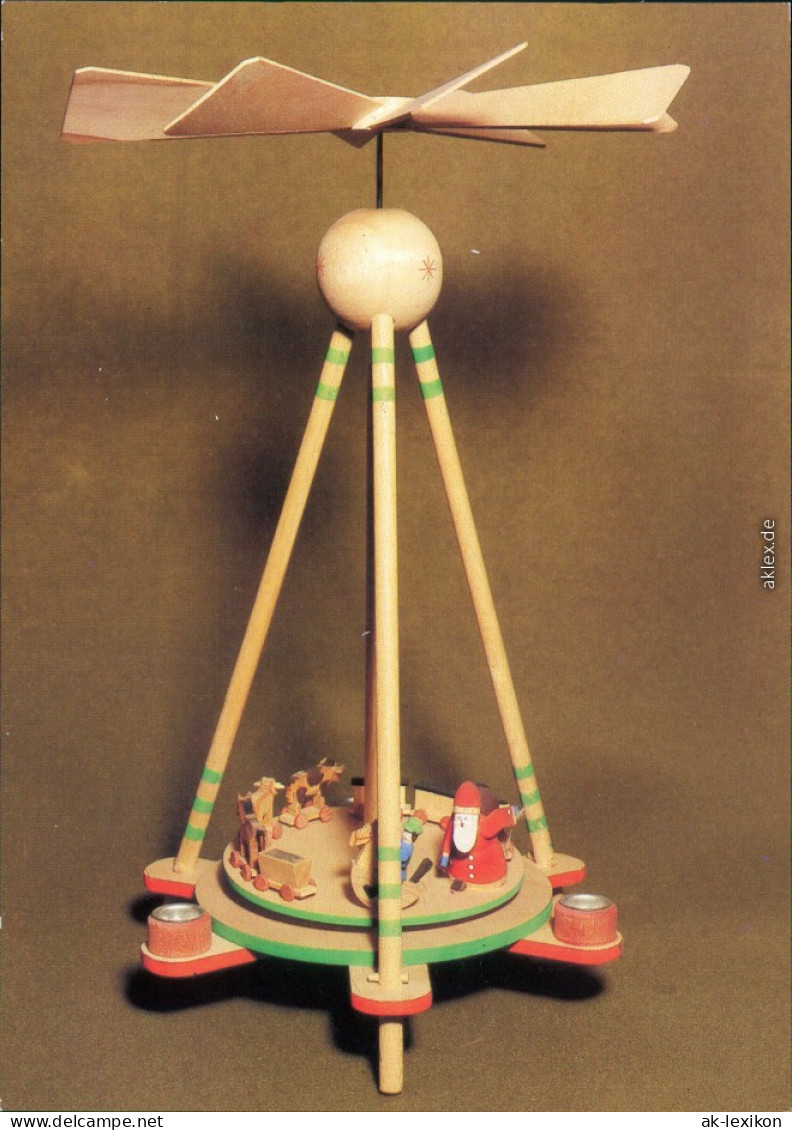 Ansichtskarte Seiffen (Erzgebirge) Seiffener Volkskunst - Kinderpyramide 1989 - Seiffen