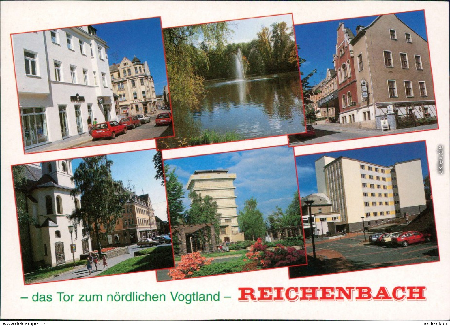 Reichenbach (Vogtland) Bahnhofstraße, Stadtpark,Wasserturm, Krankenhaus 1995 - Reichenbach I. Vogtl.