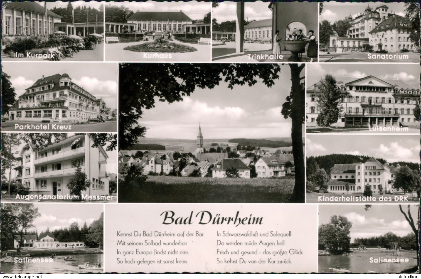 Bad Dürrheim Kurpark, Parkhotel, Trinkhalle, Sanatorium, Luisenheim,   1960 - Bad Duerrheim