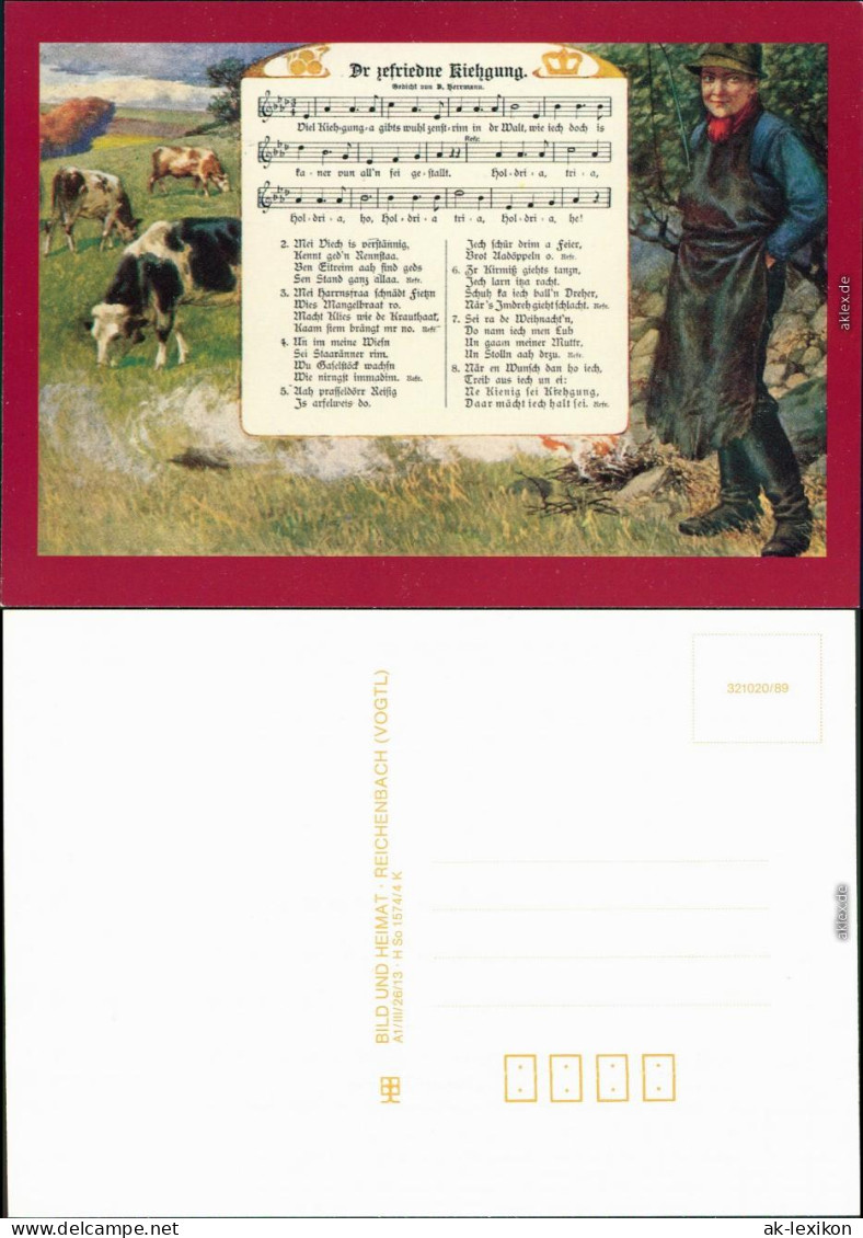 Ansichtskarte  Liedkarten - (unsortiert) - Dr Zefriedne Kiehgung 1989 - Musik