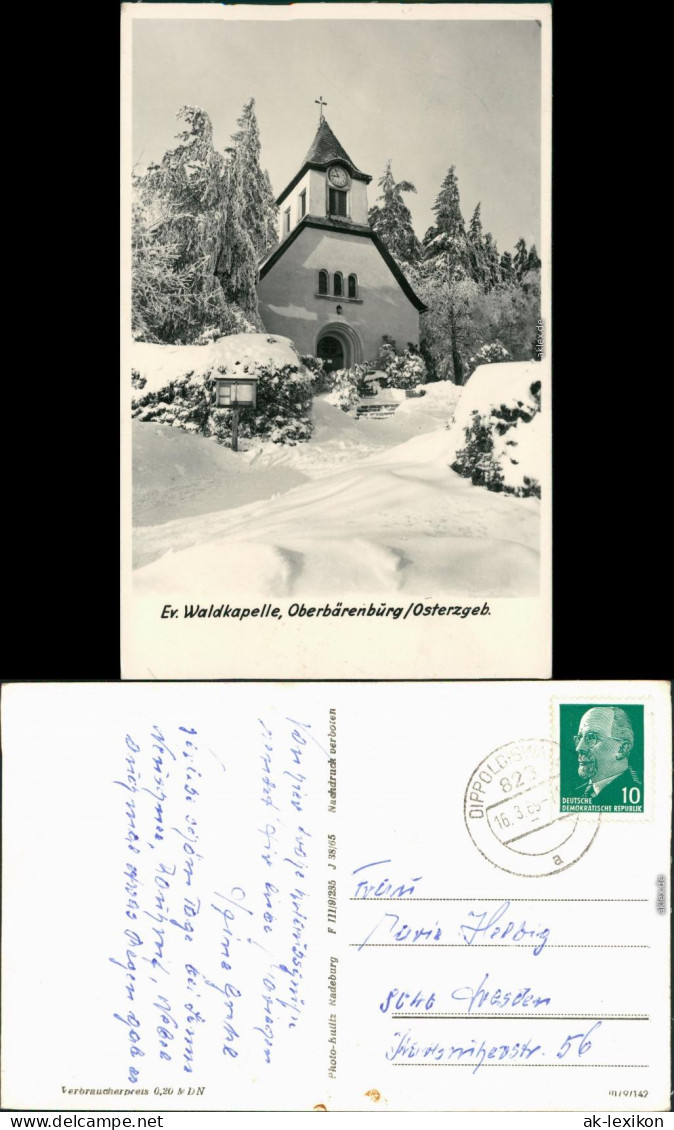 Ansichtskarte Oberbärenburg-Altenberg (Erzgebirge) Waldkapelle 1965 - Altenberg