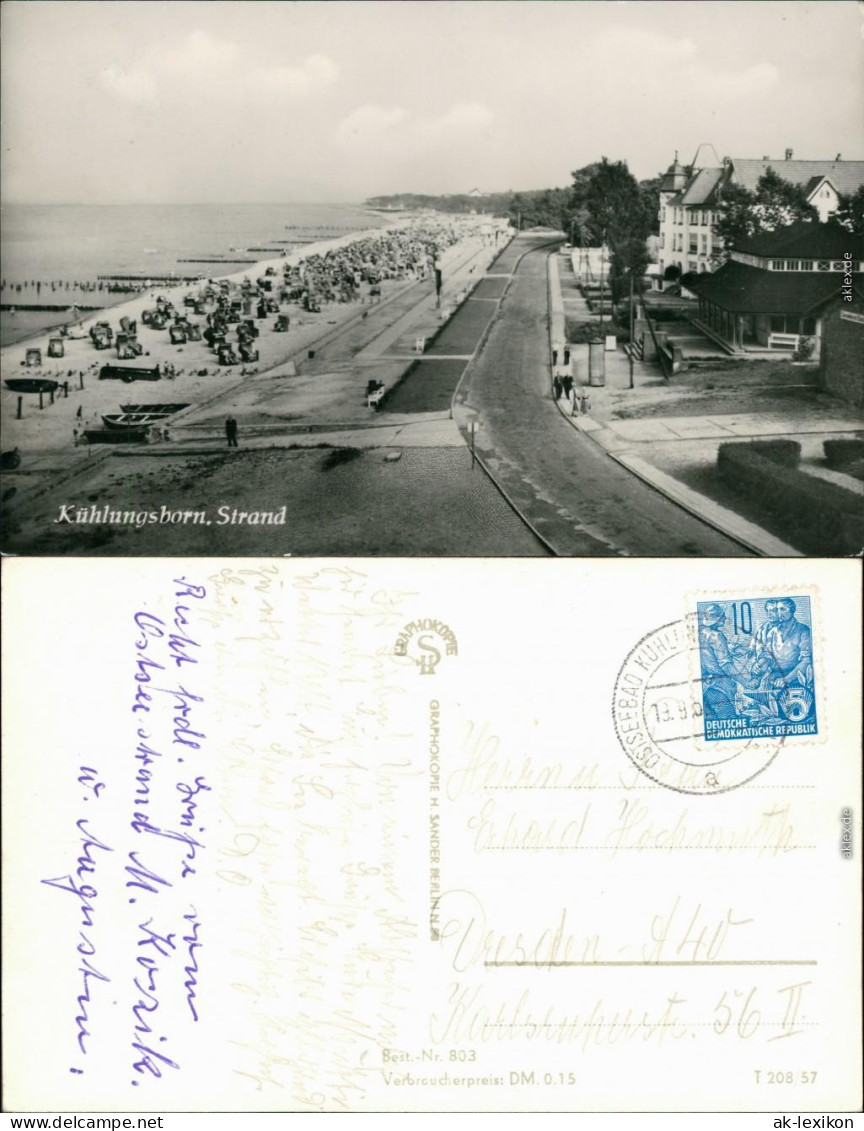 Ansichtskarte Kühlungsborn Strand 1957 - Kuehlungsborn