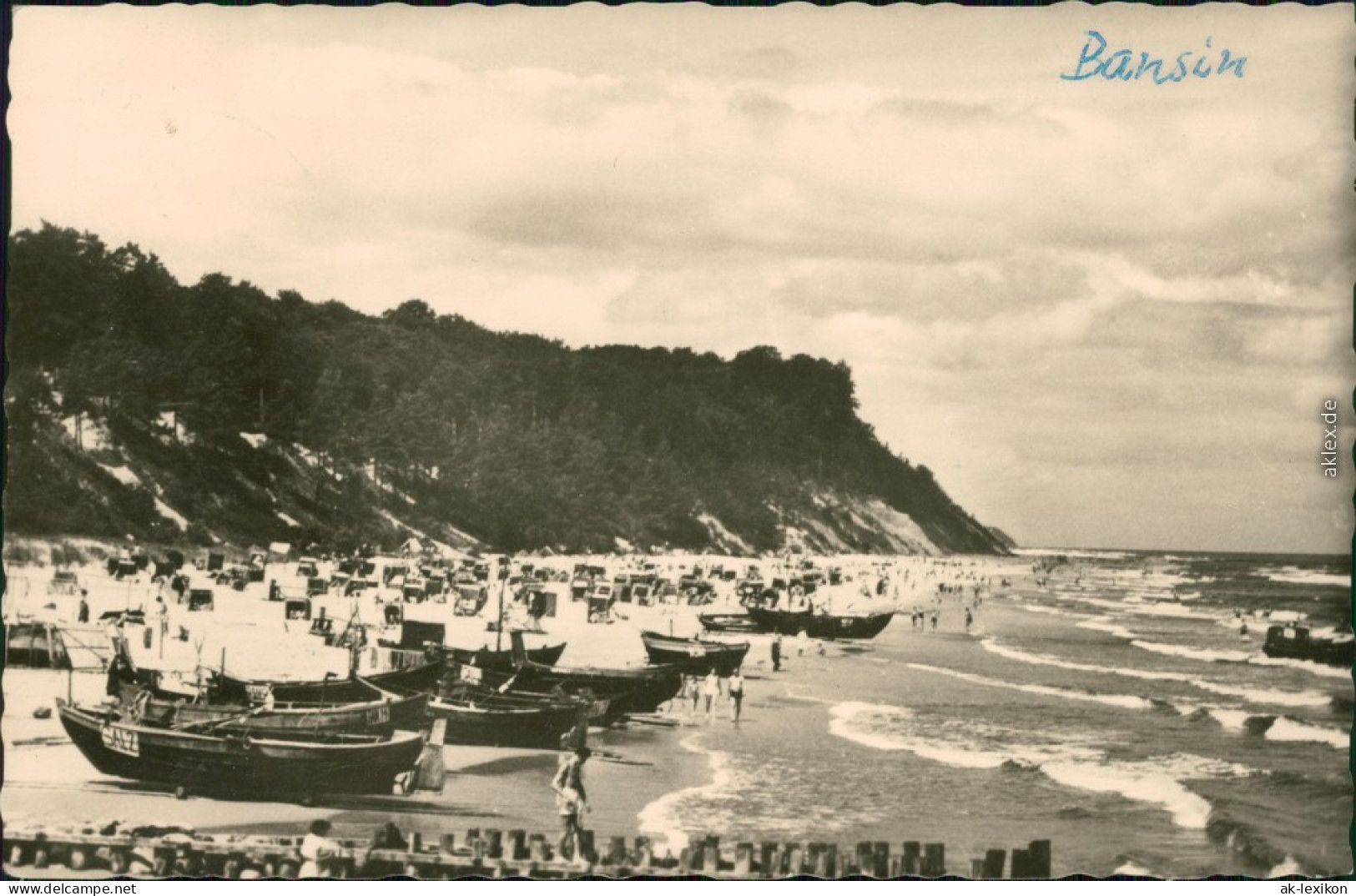 Ansichtskarte Bansin-Heringsdorf Usedom Strand Mit Steilküste 1959 - Other & Unclassified