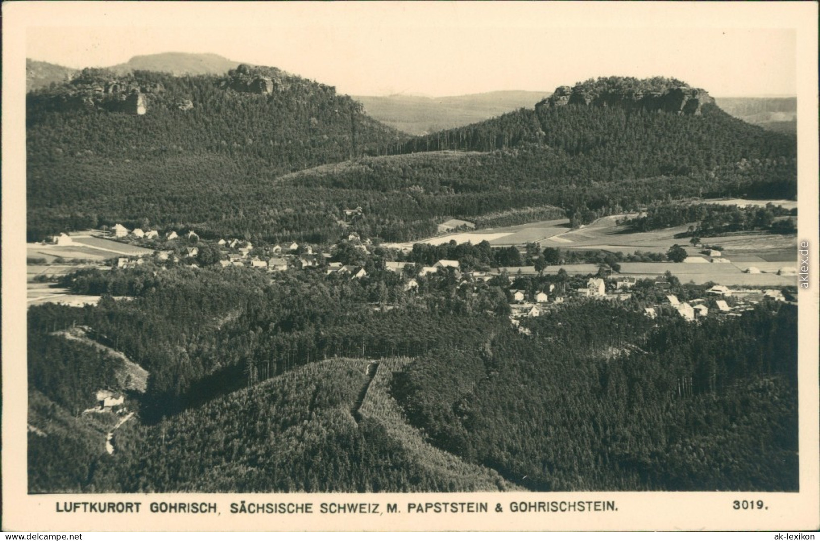 Gohrisch (Sächs. Schweiz) Blick Auf Den Ort, Papststein & Gohrischstein 1953 - Gohrisch