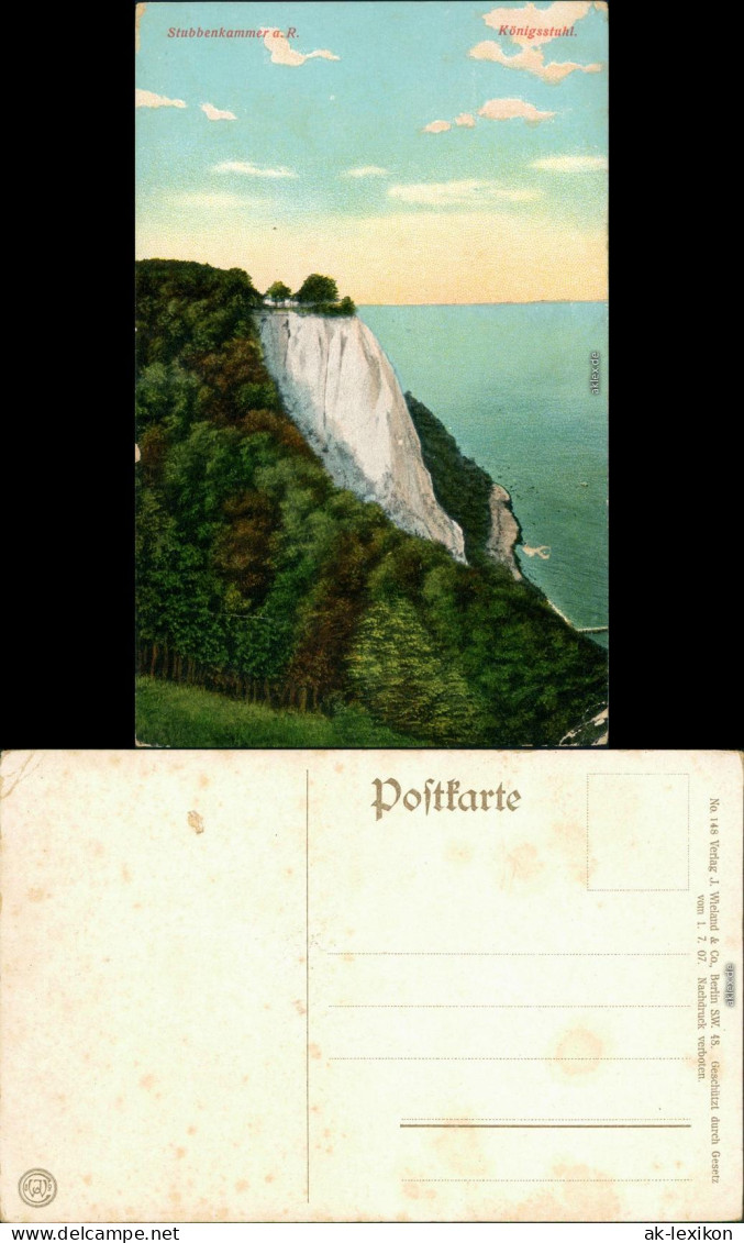 Ansichtskarte Stubbenkammer-Sassnitz Saßnitz Königsstuhl 1910 - Sassnitz