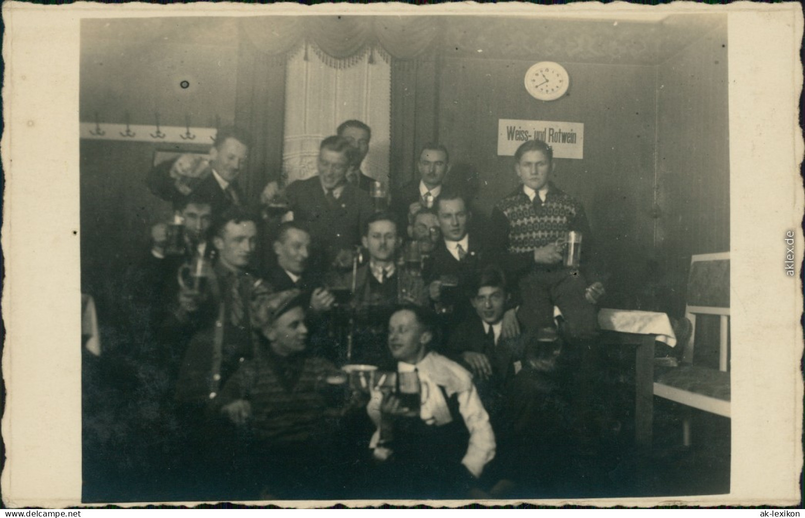 Privatfoto Männer Im Gasthaus Beim Feiern Gruppenfotos - Männerrunde 1920 - Unclassified