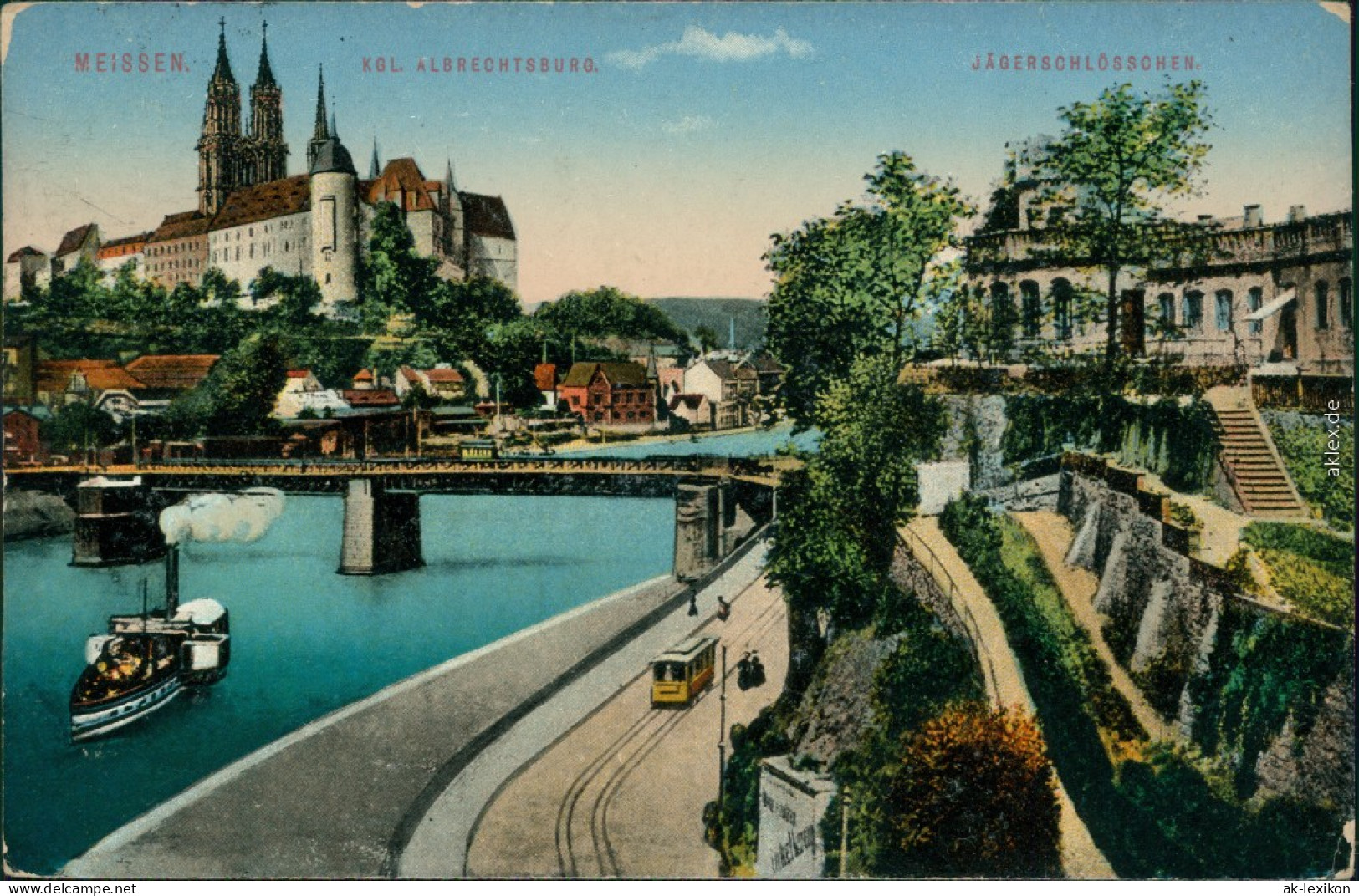 Ansichtskarte Meißen Schloss Albrechtsburg, Jägerschlösschen 1915 - Meissen