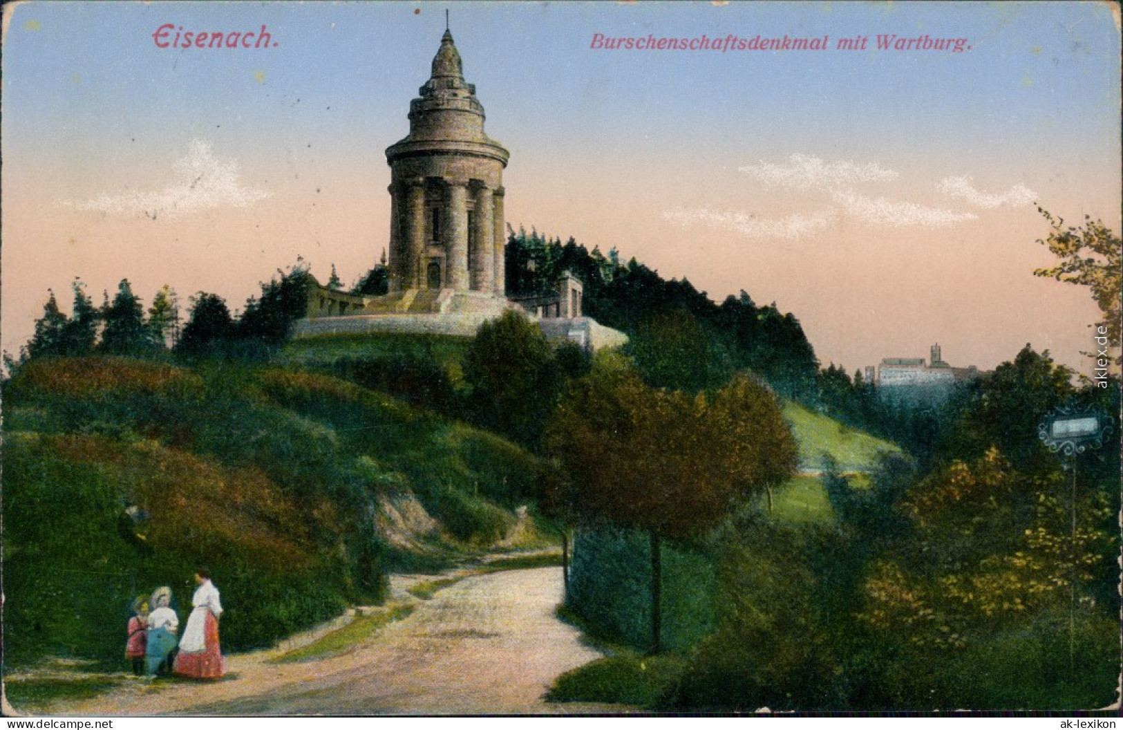 Ansichtskarte Eisenach Burschenschaftsdenkmal Mit Wartburg 1915 - Eisenach