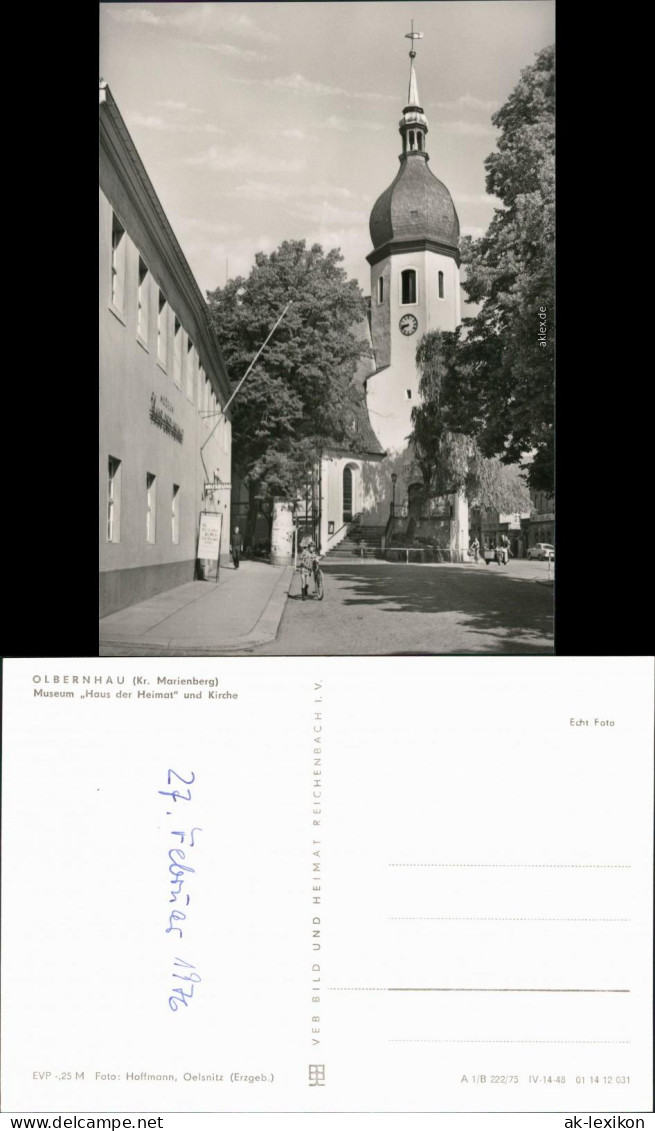 Ansichtskarte Olbernhau Museum "Haus Der Heimat" Und Kirche 1975 - Olbernhau