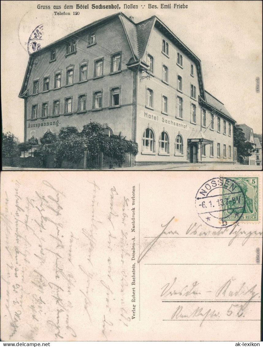 Ansichtskarte Nossen Partie Am Hotel Sachsenhof 1913  - Nossen