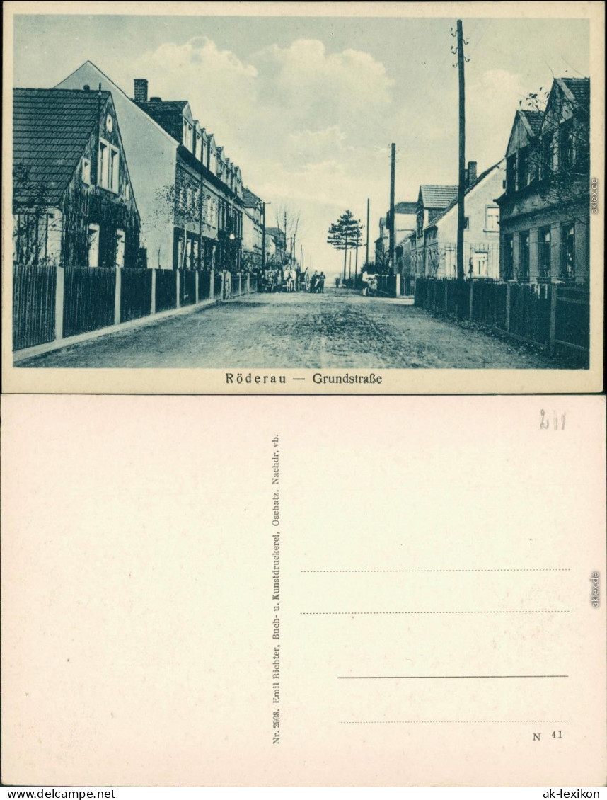 Ansichtskarte Röderau-Bobersen-Zeithain Partie In Der Grundstraße 1924  - Zeithain