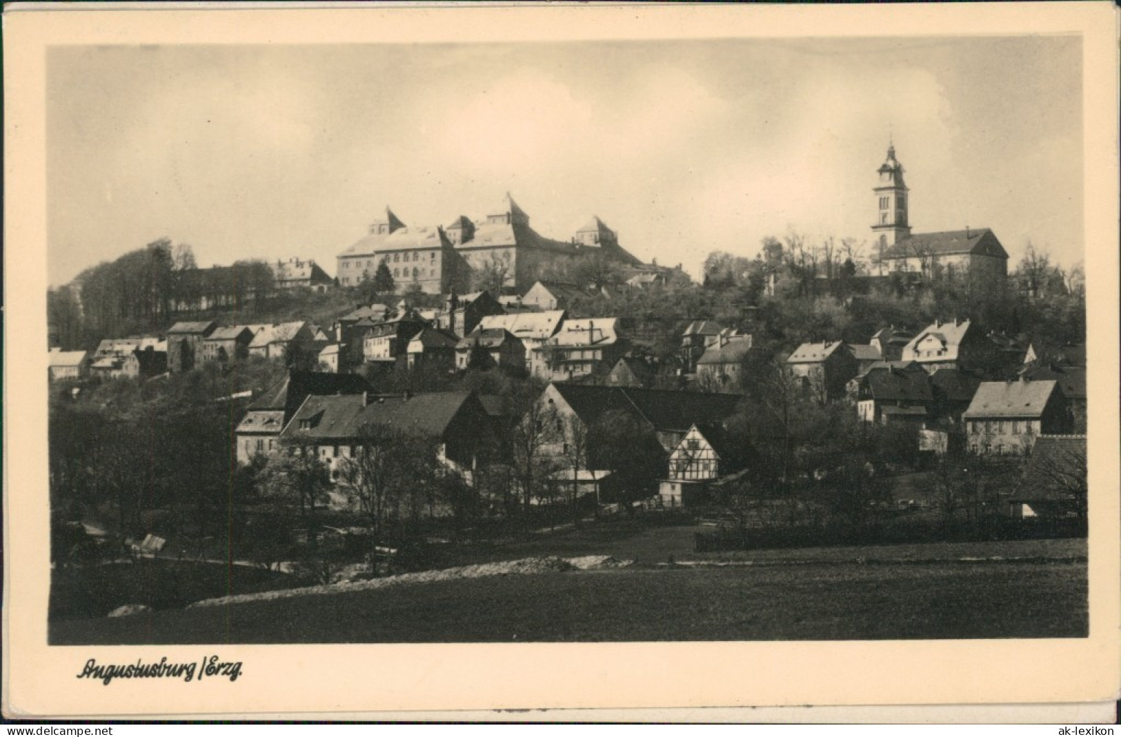 Ansichtskarte Augustusburg Blick Auf Den Ort 1954 - Augustusburg