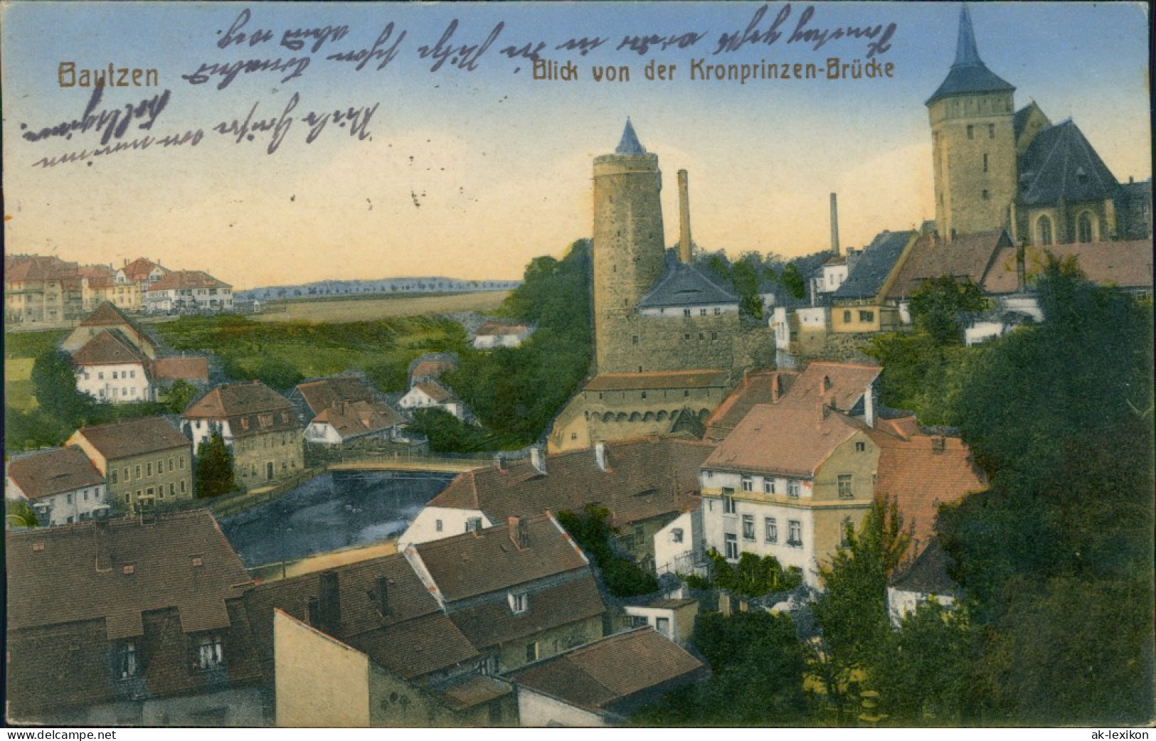 Bautzen Budyšin Blick Von Der Kronprinzen-Brücke Auf Die Stadt 1918 - Bautzen