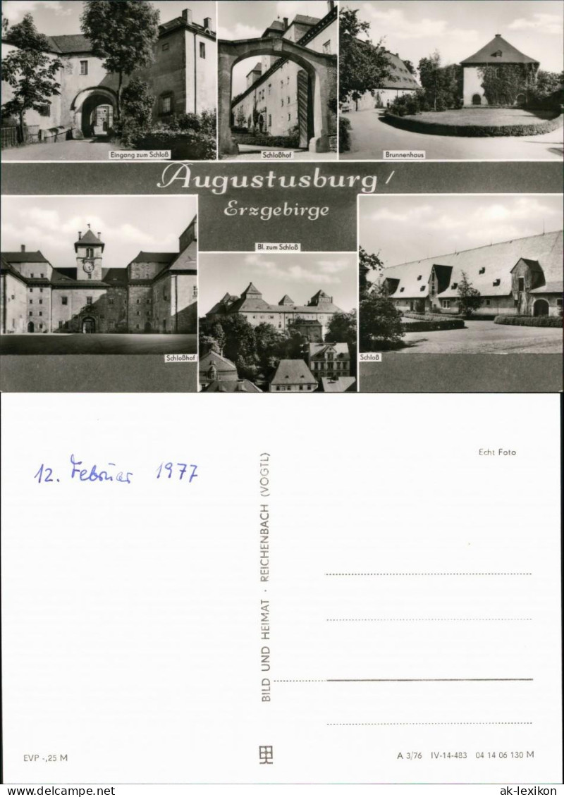 Augustusburg Schloßeingang, Schloßhof, Brunnenhaus, Schloß 1976 - Augustusburg