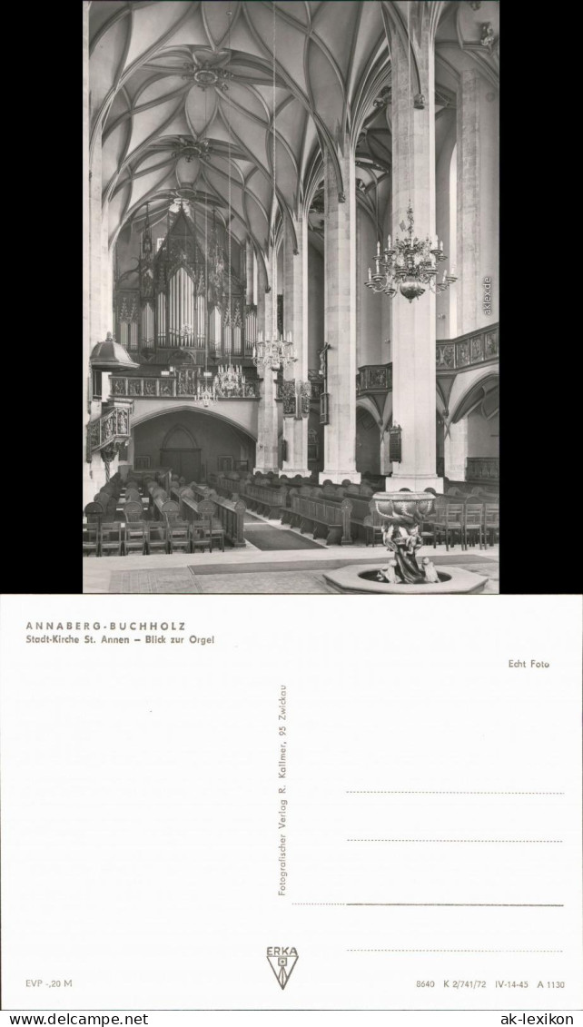 Ansichtskarte Annaberg-Buchholz St. Annenkirche - Orgel 1972 - Annaberg-Buchholz