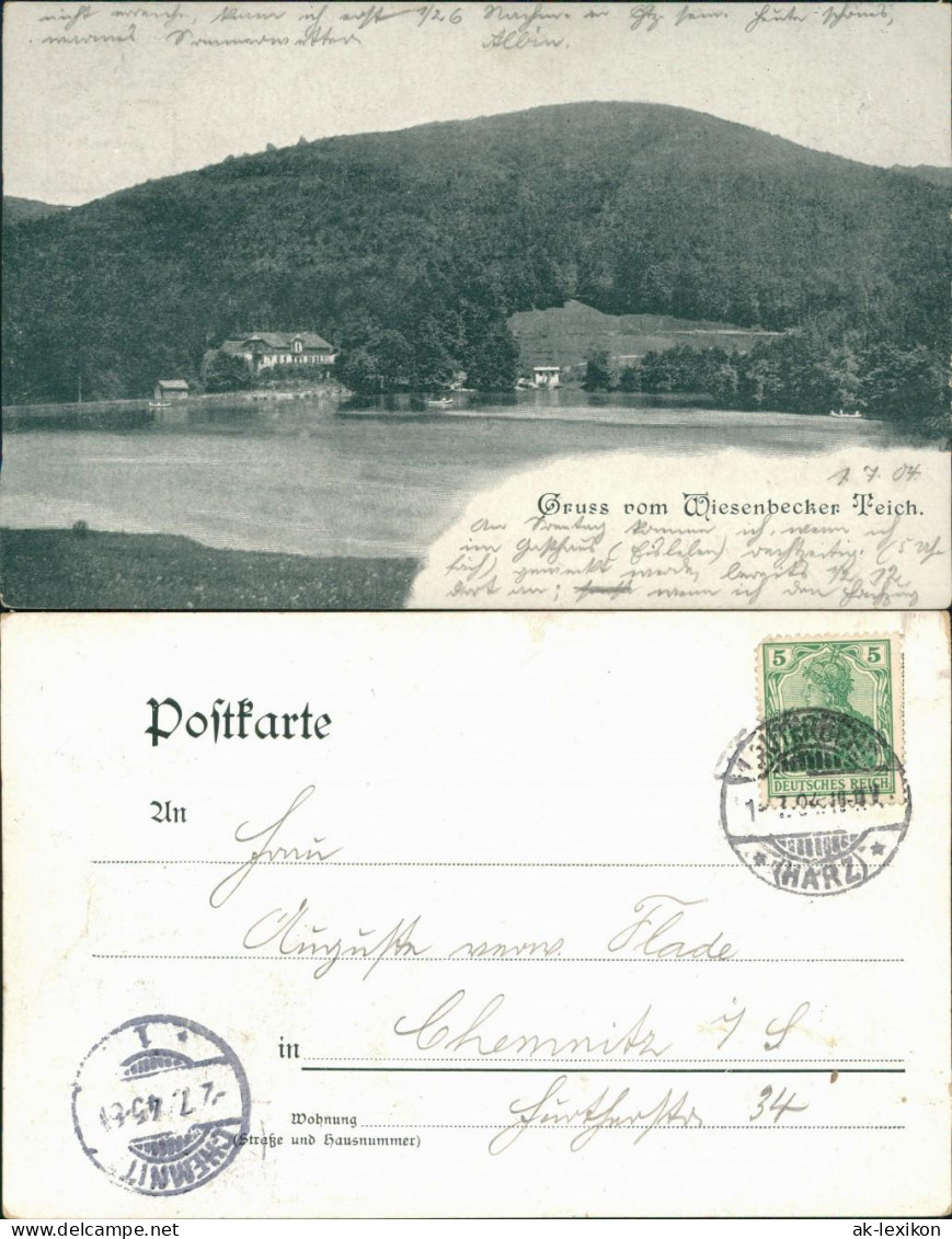 Ansichtskarte Bad Lauterberg Im Harz Wiesenbeker Teich 1904 - Bad Lauterberg