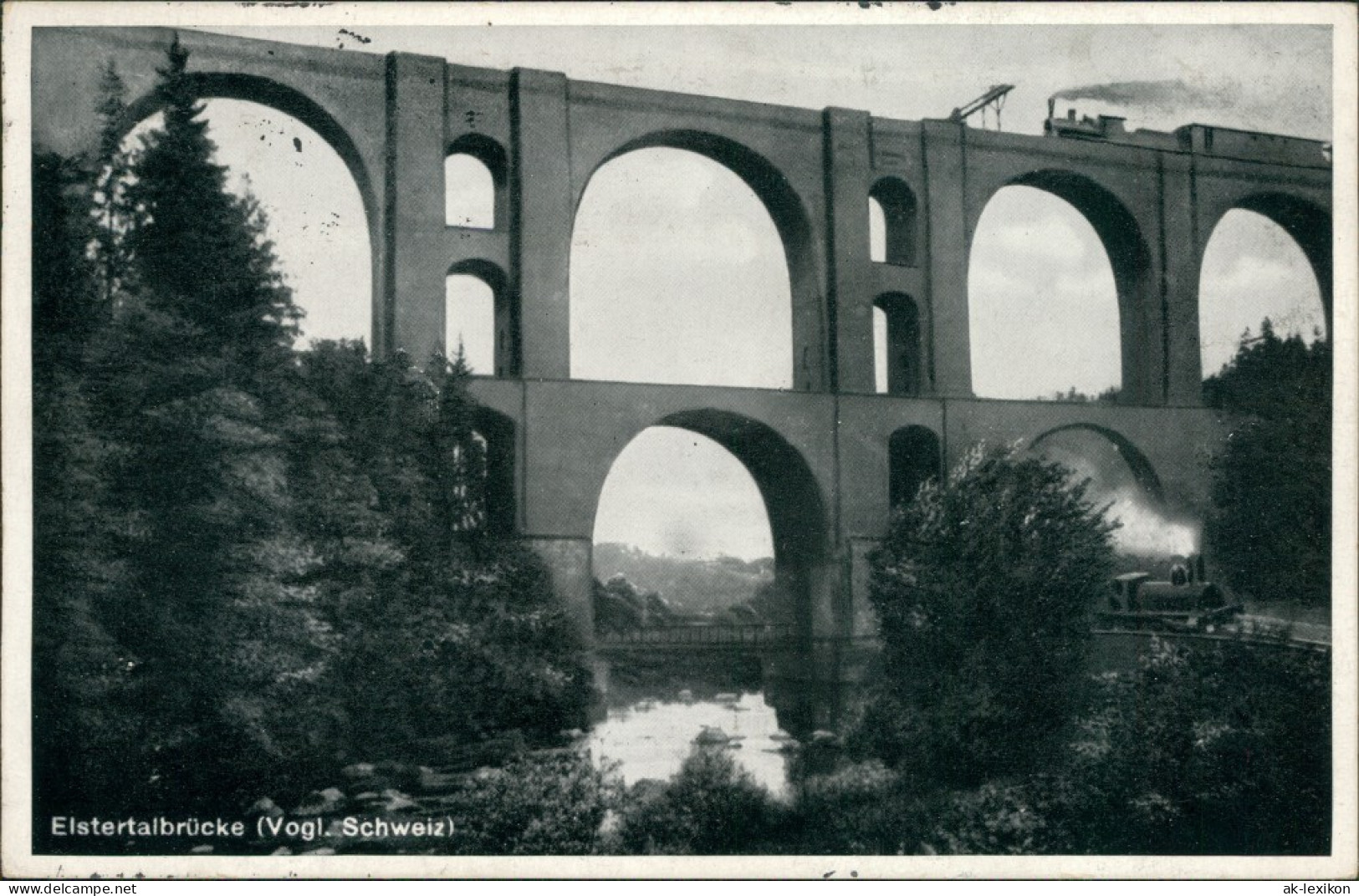 Ansichtskarte Jocketa-Pöhl Elstertalbrücke 1937 - Pöhl