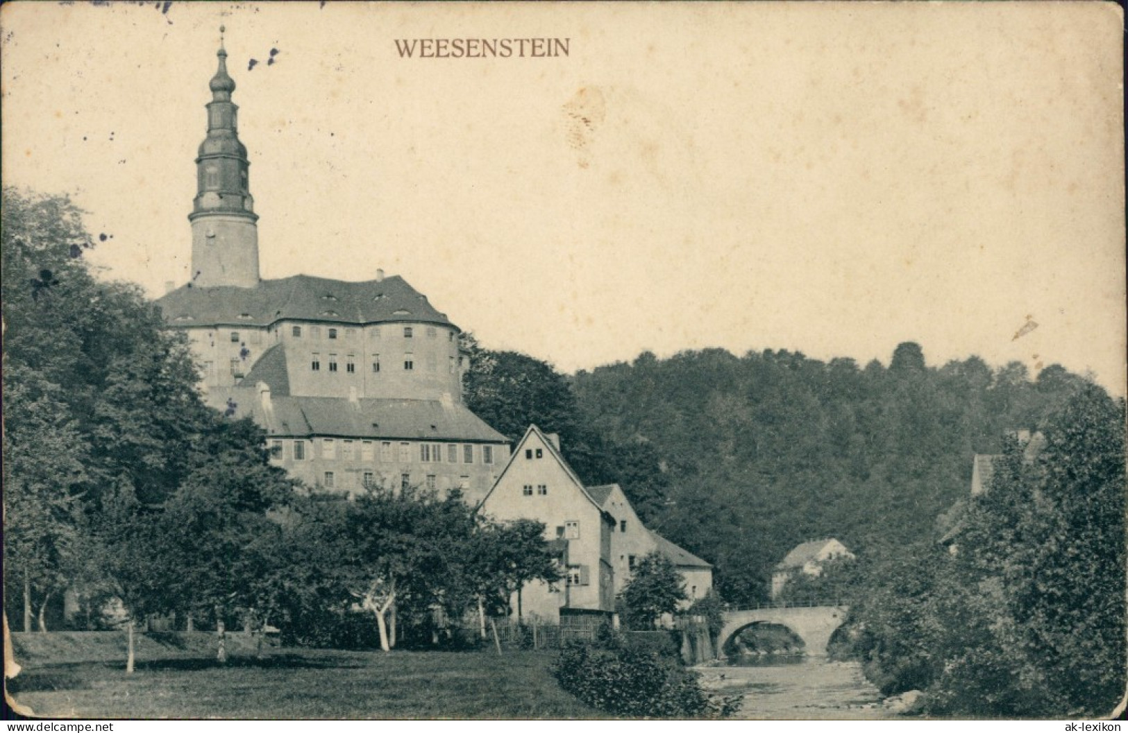 Ansichtskarte Weesenstein (Müglitz) Schloss Weesenstein 1914 - Weesenstein A. D. Mueglitz