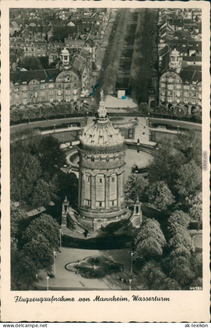 Ansichtskarte Mannheim Luftbild Vom Wasserturm 1939 - Mannheim