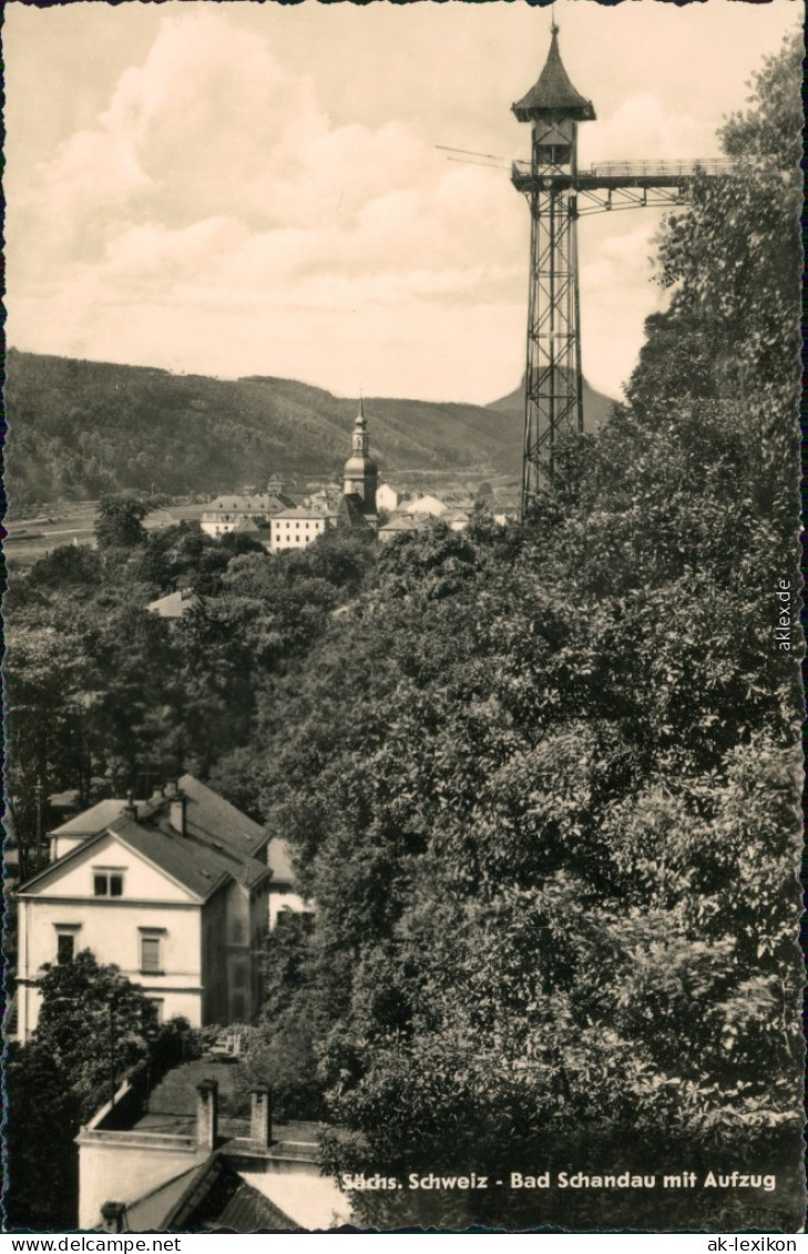 Ansichtskarte Bad Schandau Personenaufzug / Lift 1958 - Bad Schandau