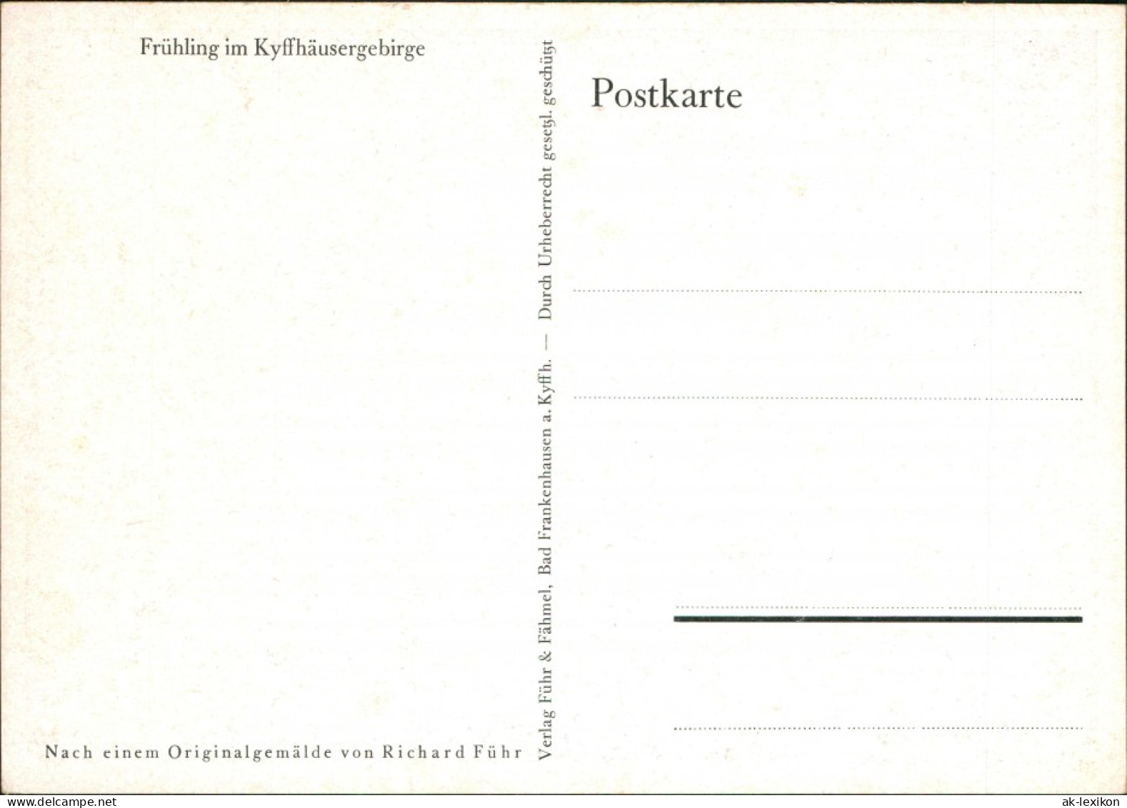 Kyffhäuserland Künstlerkarte: "Frühling Im Kyffhäuserland" 1928 - Kyffhäuser