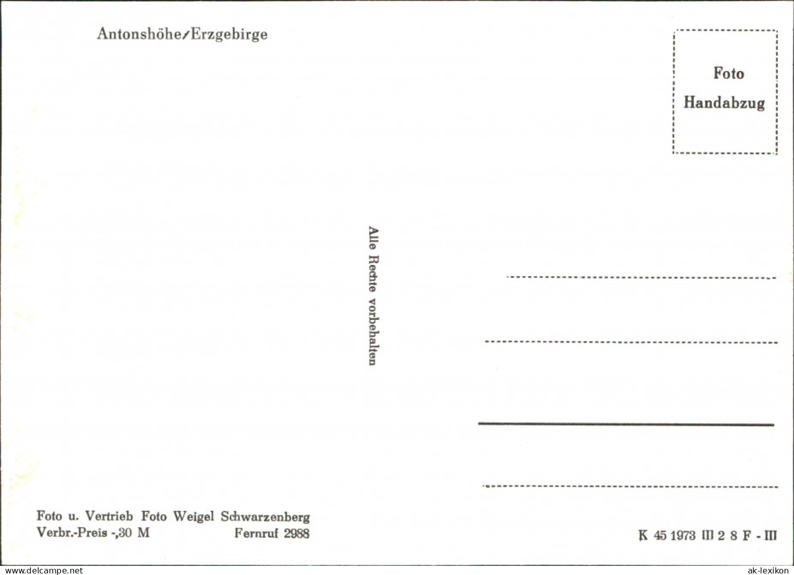 Ansichtskarte Antonsthal-Breitenbrunn (Erzgebirge) Antonshöhe 1973 - Breitenbrunn