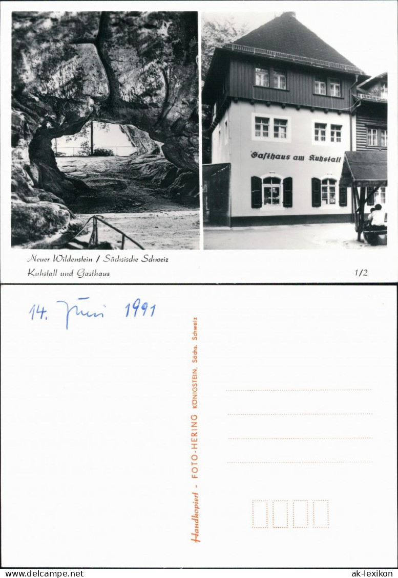 Ansichtskarte Kirnitzschtal Kuhstall Und Gasthaus 1991 - Kirnitzschtal