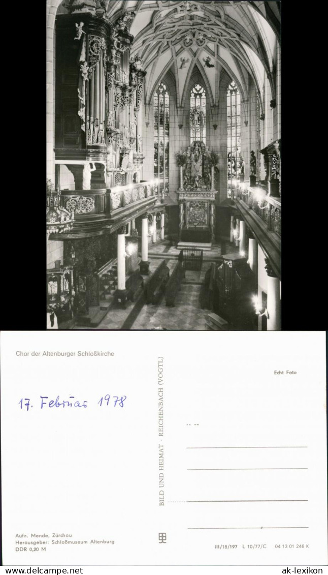 Ansichtskarte Altenburg Schlosskirche - Chor 1977 - Altenburg