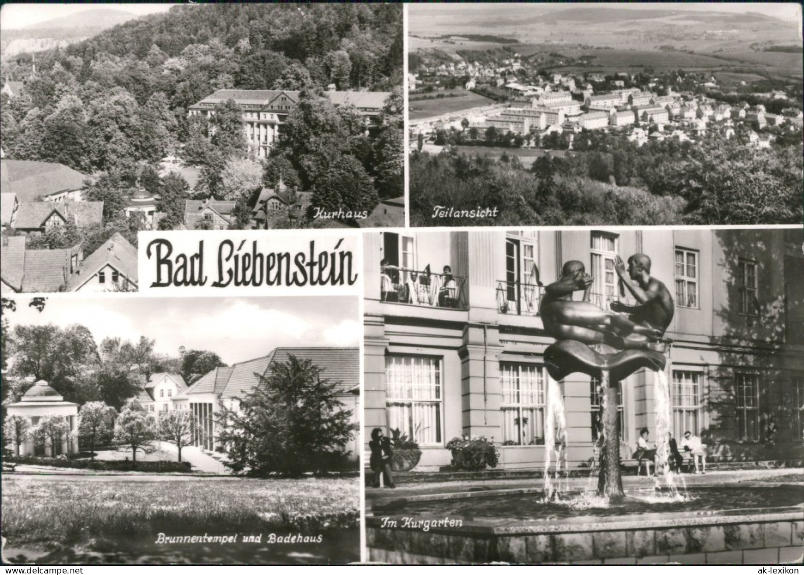 Bad Liebenstein Kurhaus, Teilansicht, Brunnentempel U. Badehaus, Kurgarten 1985 - Bad Liebenstein