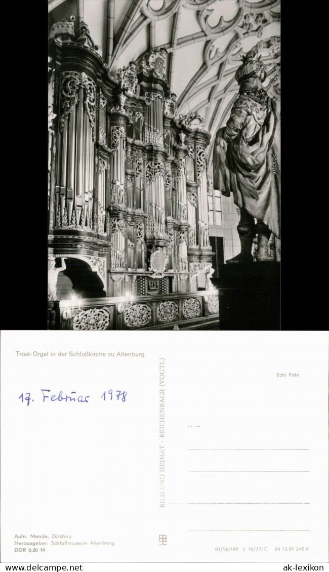 Ansichtskarte Altenburg Trost-Orgel In Der Schloßkirche 1977 - Altenburg