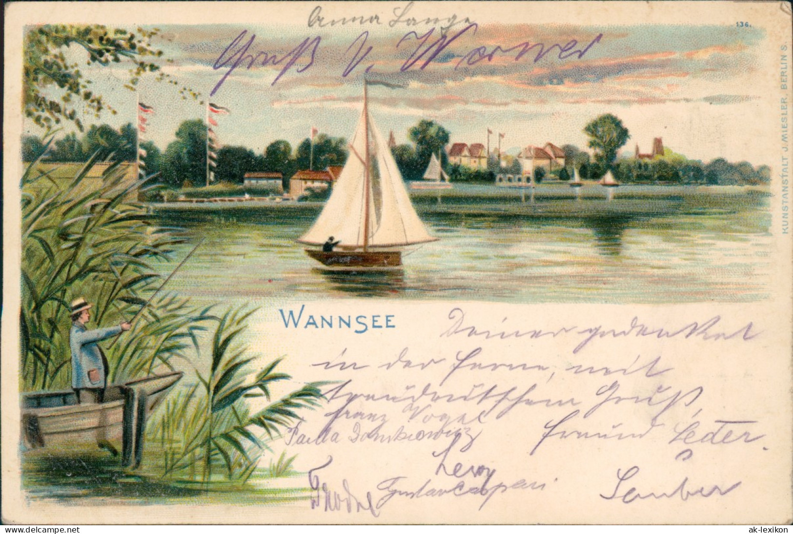 Ansichtskarte Litho AK Wannsee-Berlin Strandbad Wannsee Restaurant 1901 - Wannsee