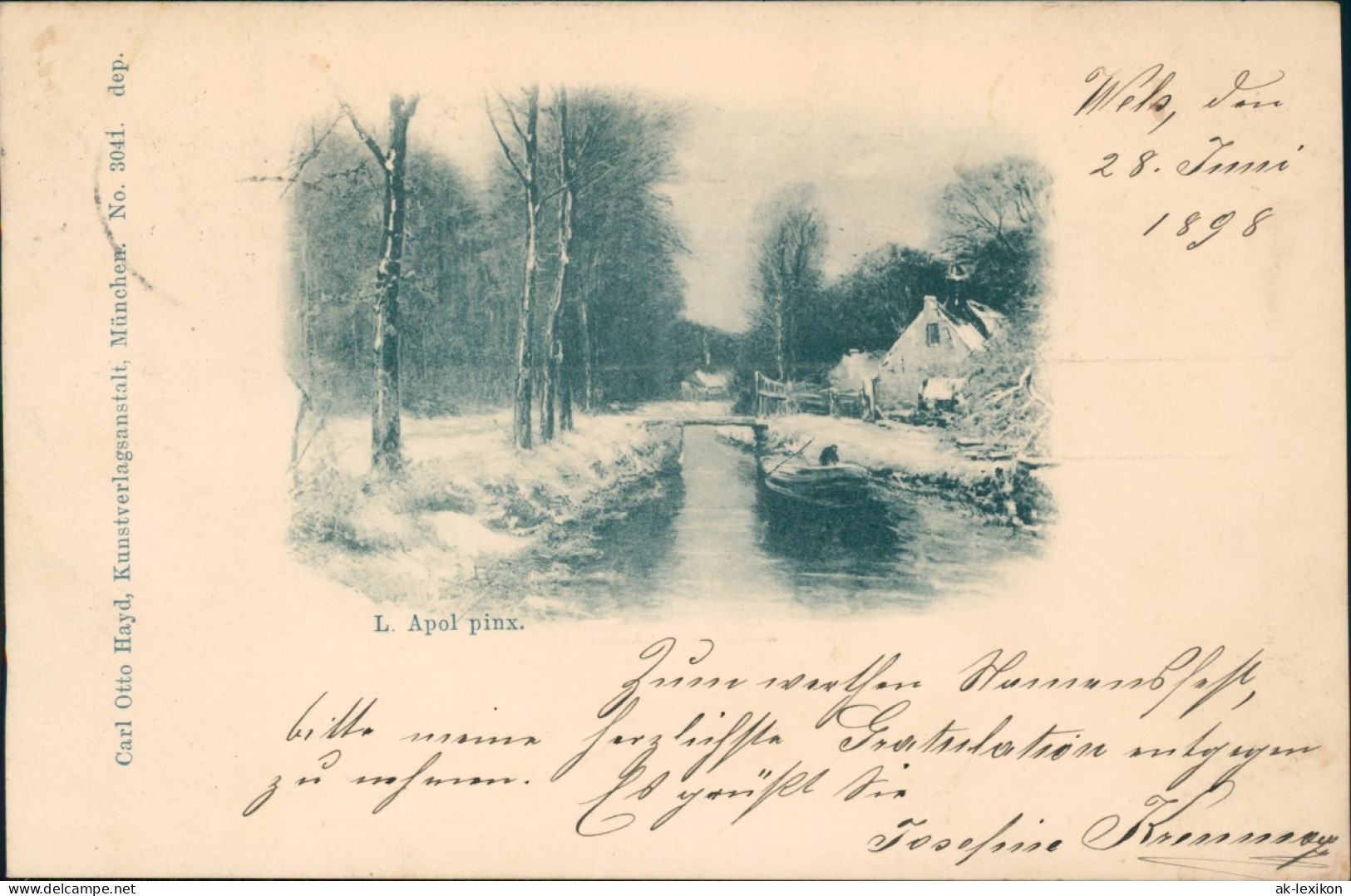Ansichtskarte  Winterlandschaft, Stimmungsbild 1899 - Unclassified