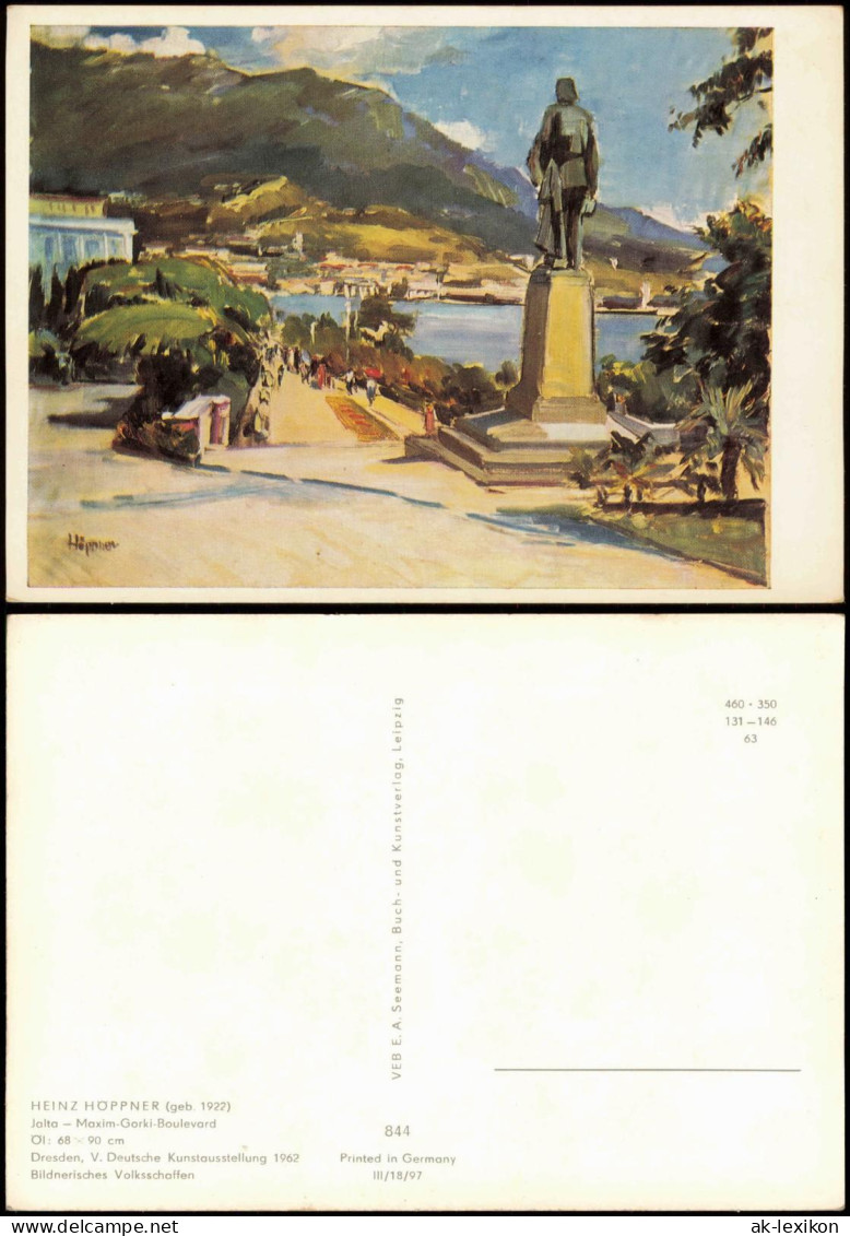 DDR Künstlerkarte HEINZ HÖPPNER Jalta Maxim-Gorki-Boulevard 1963 - Pittura & Quadri