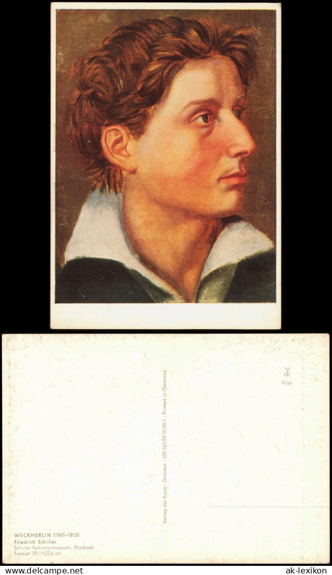 Künstlerkarte Kunstwerk: WECKHERLIN (1761-1815) Friedrich Schiller 1960 - Pittura & Quadri