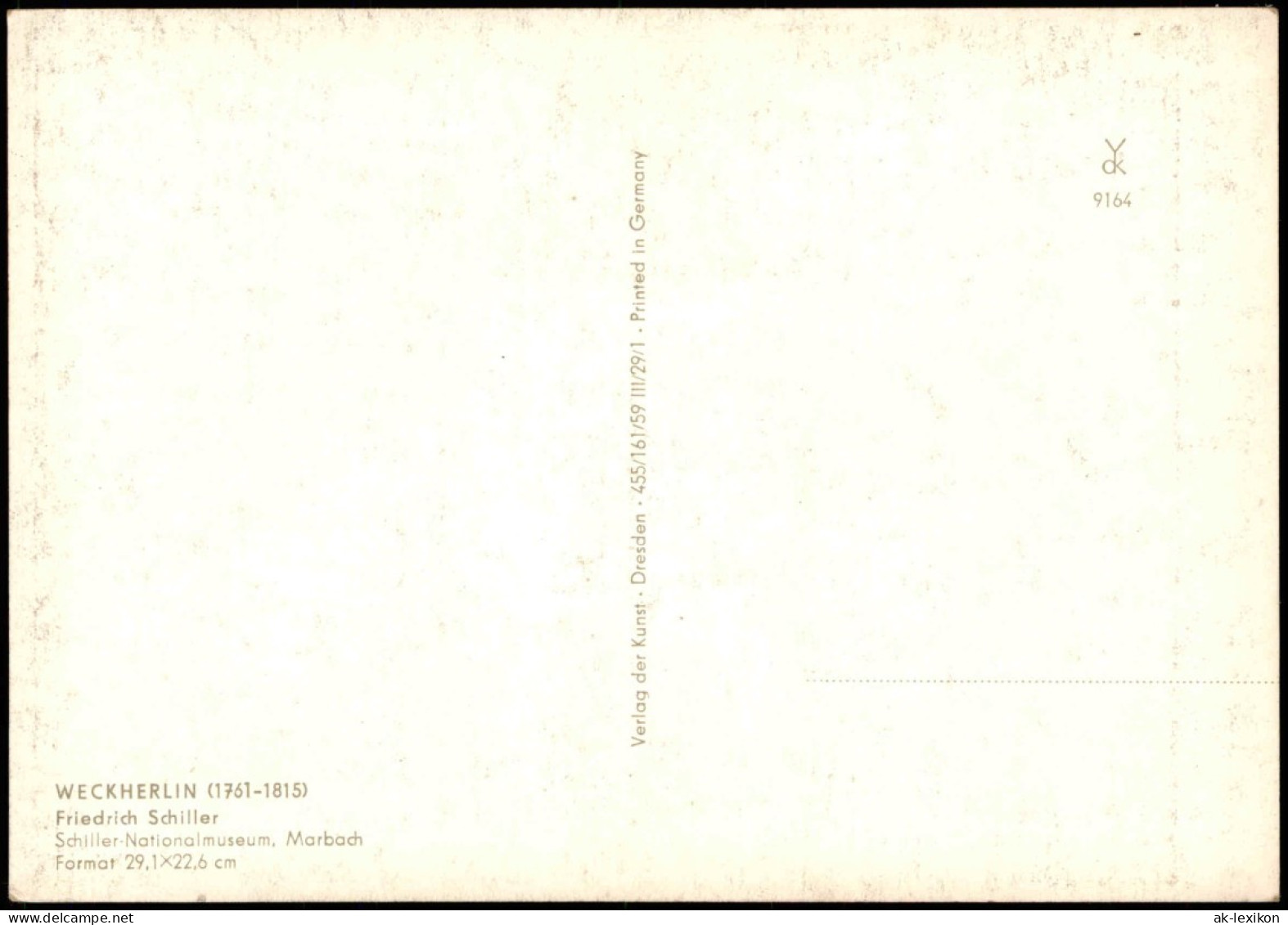 Künstlerkarte Kunstwerk: WECKHERLIN (1761-1815) Friedrich Schiller 1960 - Pittura & Quadri