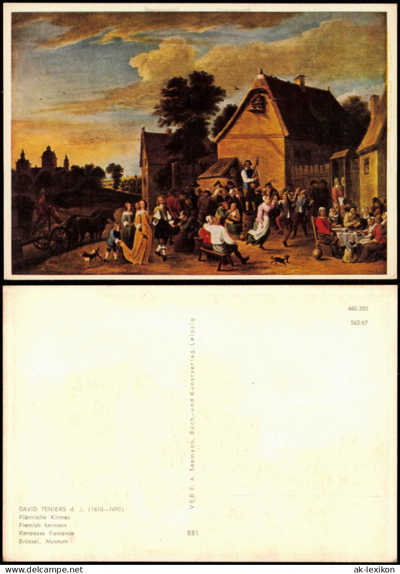 Künstlerkarte: DAVID TENIERS D. J. (1610-1690) Flämische Kirmes 1967 - Pittura & Quadri