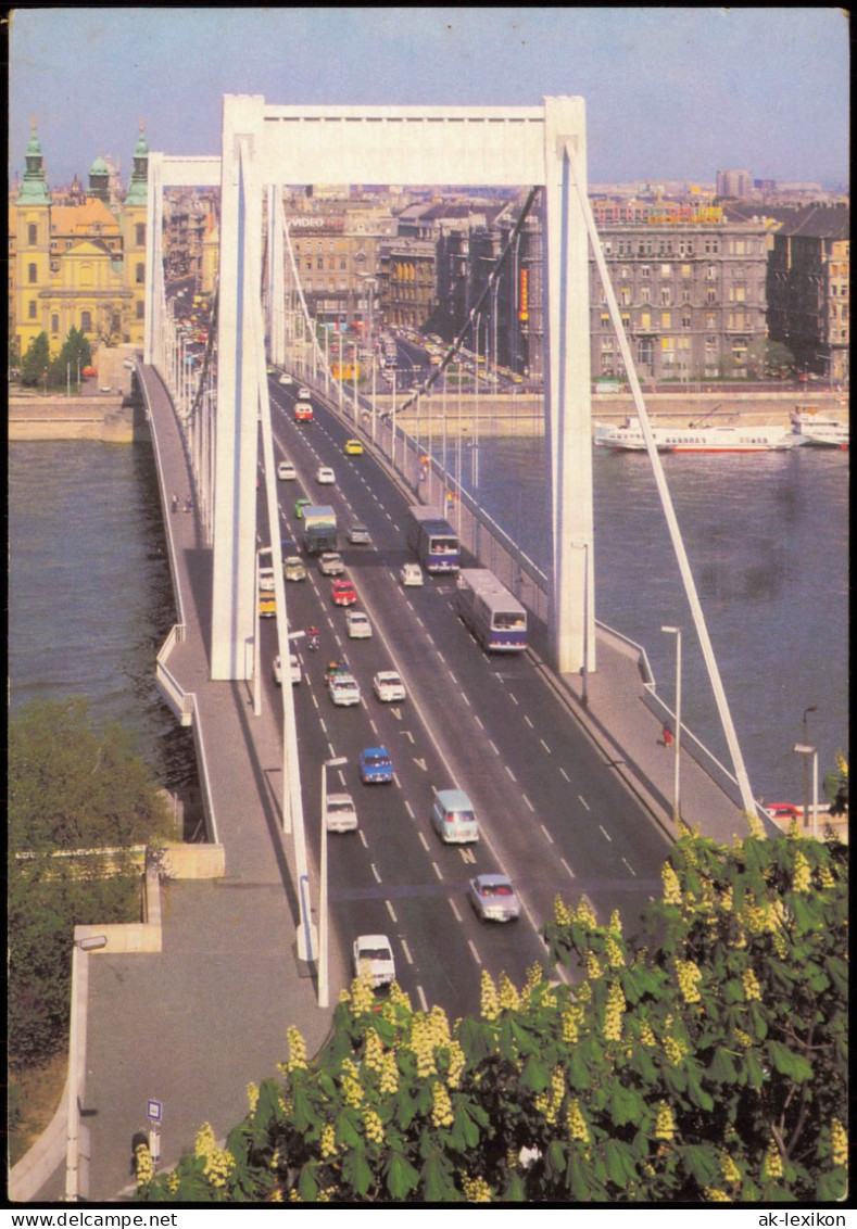 Postcard Budapest Elisabeth Brücke Erzsébet-hid 1985 - Hongarije