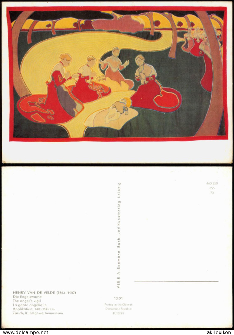 Künstlerkarte Kunstwerk: HENRY VAN DE VELDE (1863-1957) Die Engelswache 1970 - Pittura & Quadri