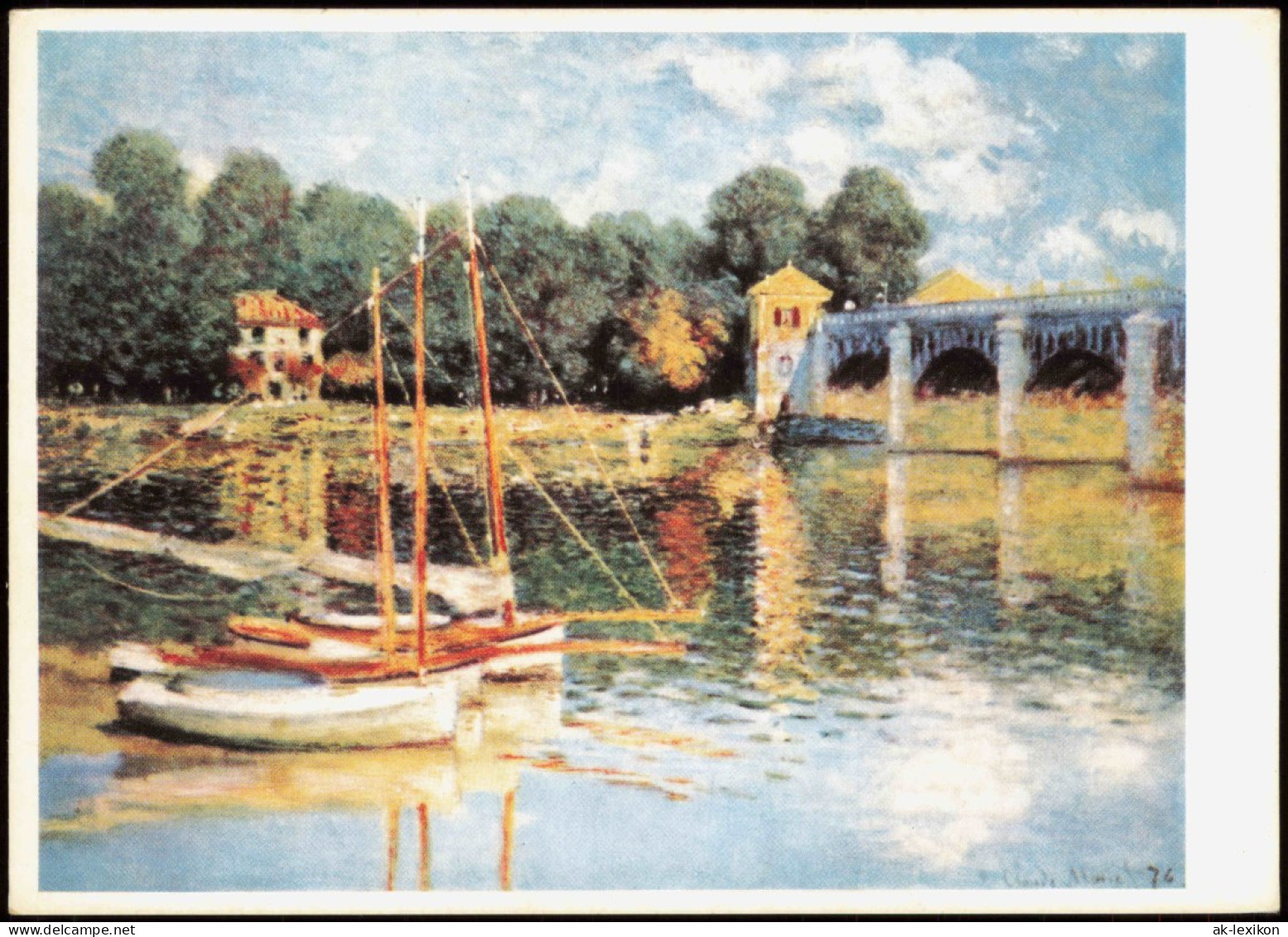DDR Künstlerkarte Kunstwerk: CLAUDE MONET (1840-1926) Brücke In Argenteuil 1970 - Pittura & Quadri