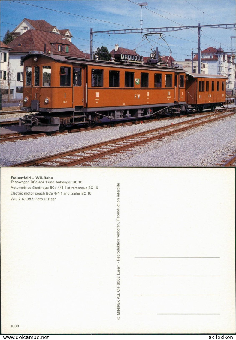 Frauenfeld-Wil-Bahn Triebwagen BCe 4/4 1 Und Anhänger BC 16 1987 - Trains