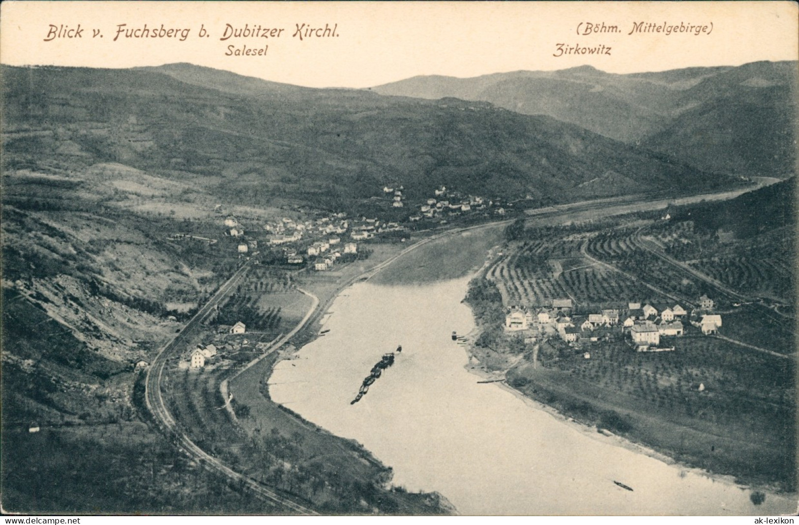 Salesel Dolní Zálezly Blick V. Fuchsberg Zirkowitz Böhmen 1911 - Tschechische Republik