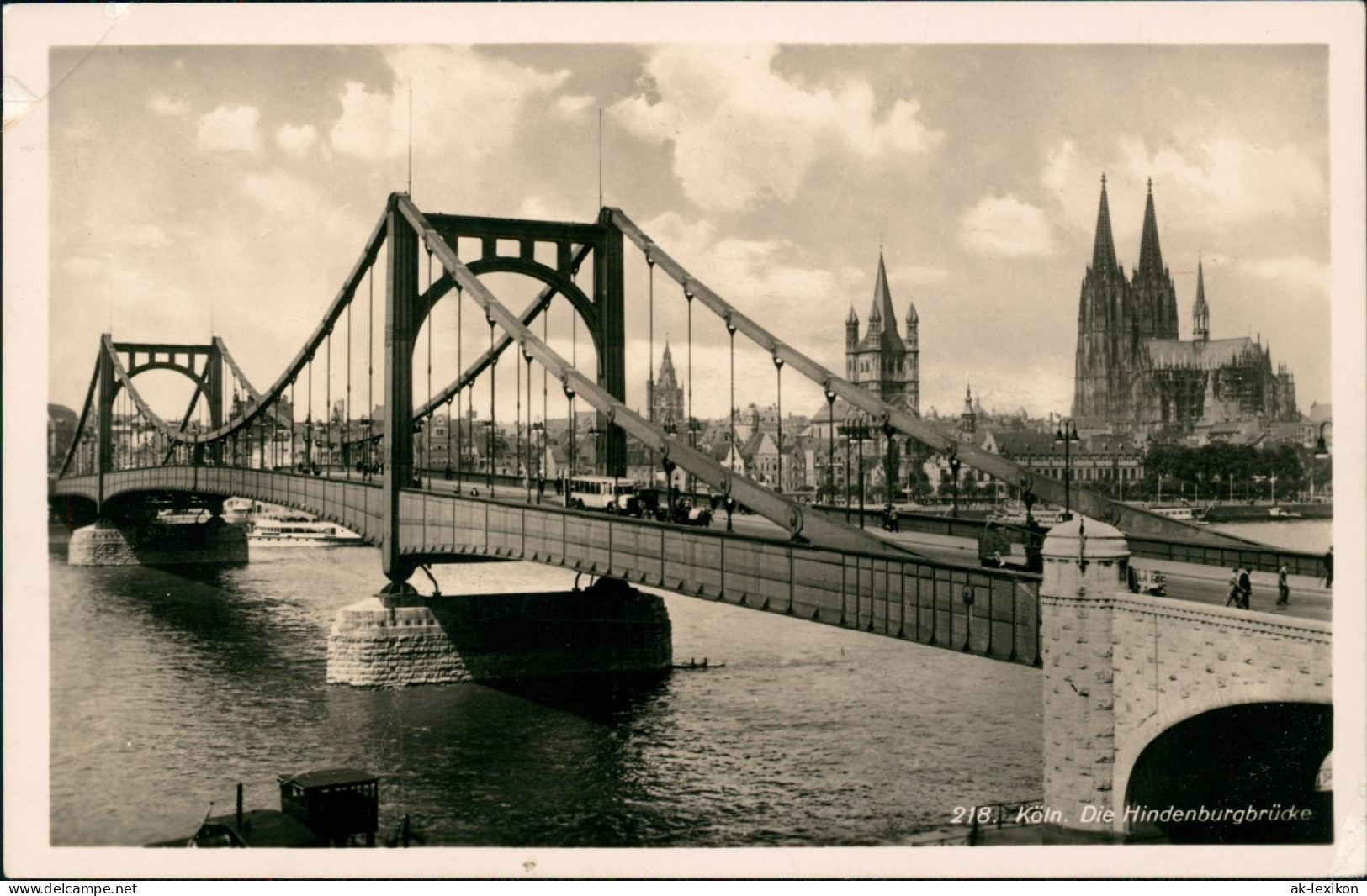 Ansichtskarte Deutz-Köln Düx Hindenburgbrücke 1939/1938 - Koeln