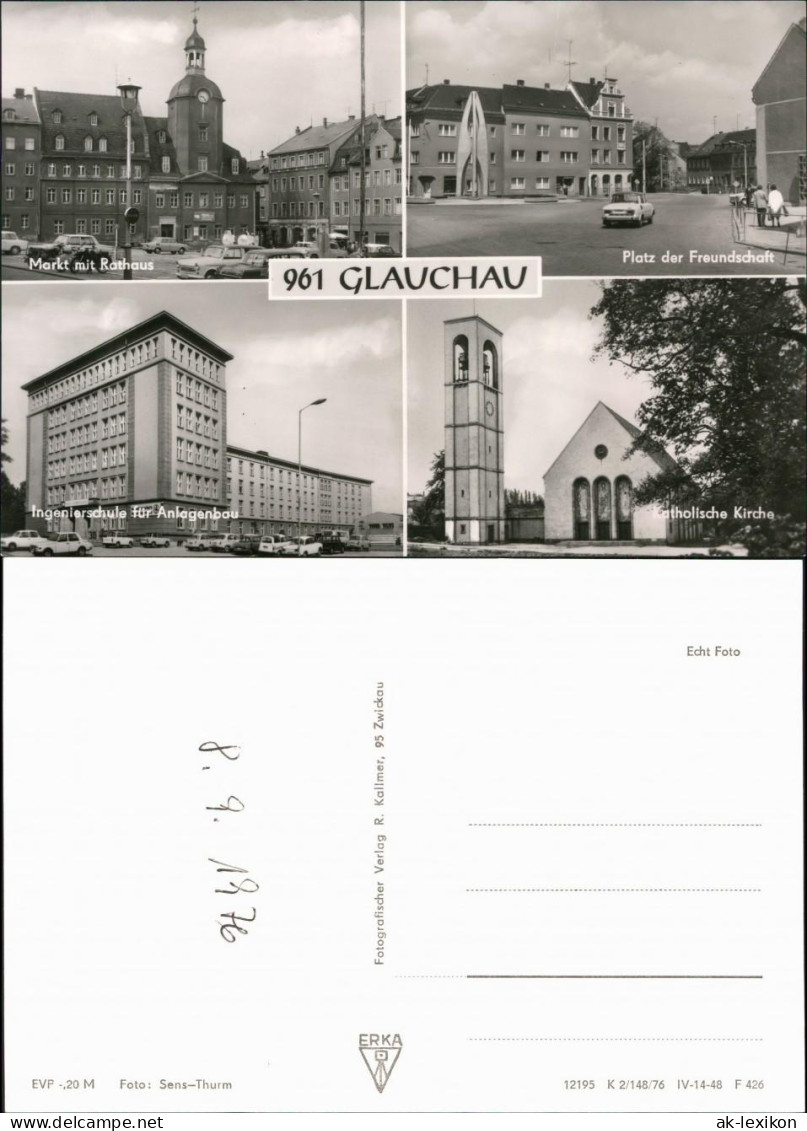 Glauchau Markt Mit Rathaus, Platz Der Freundschaft, Ingenieurschule 1976 - Glauchau