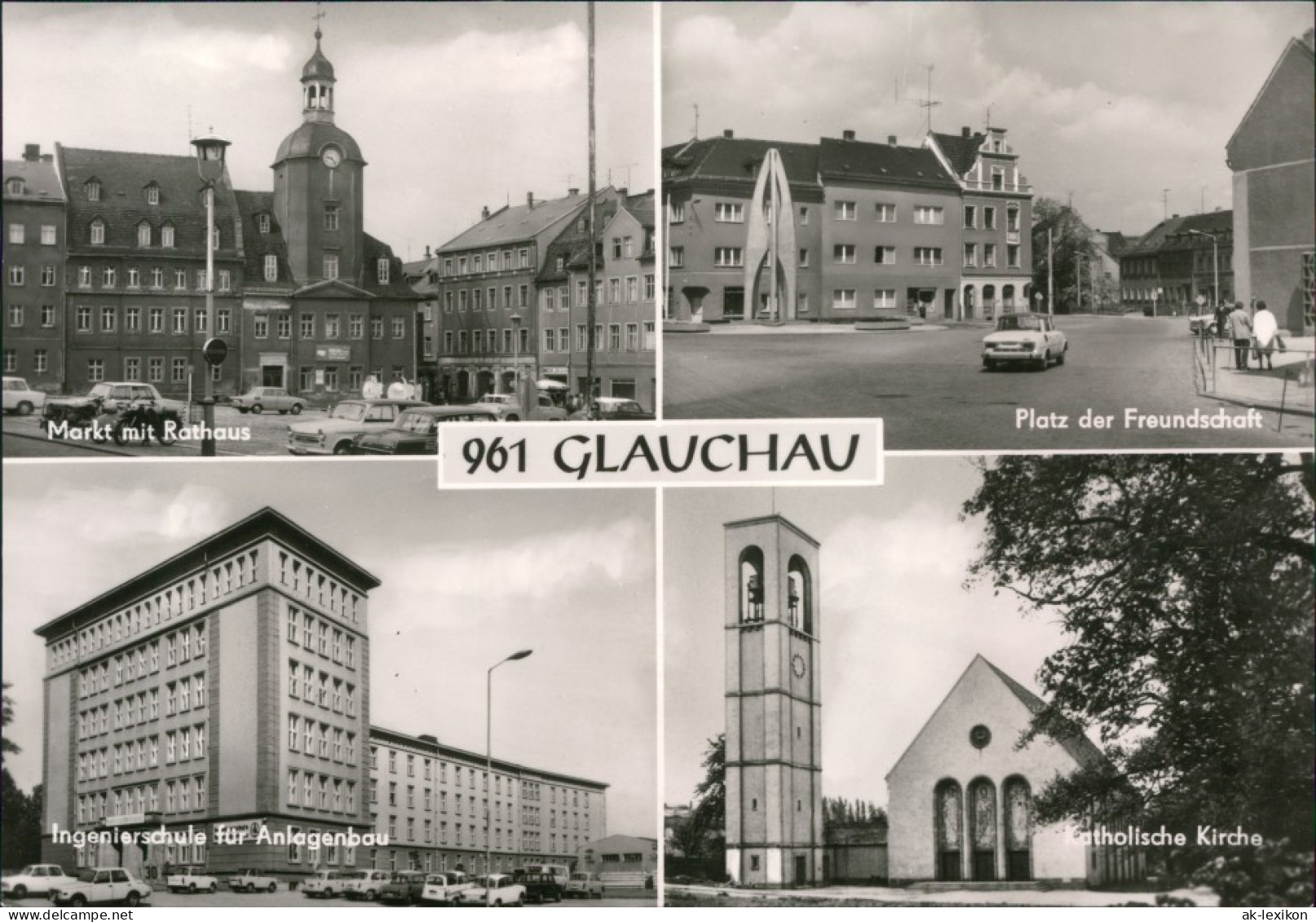 Glauchau Markt Mit Rathaus, Platz Der Freundschaft, Ingenieurschule 1976 - Glauchau