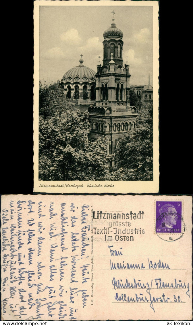 Postcard Lodz / Lodsch Łódź Russische Kirche 1942 - Polonia