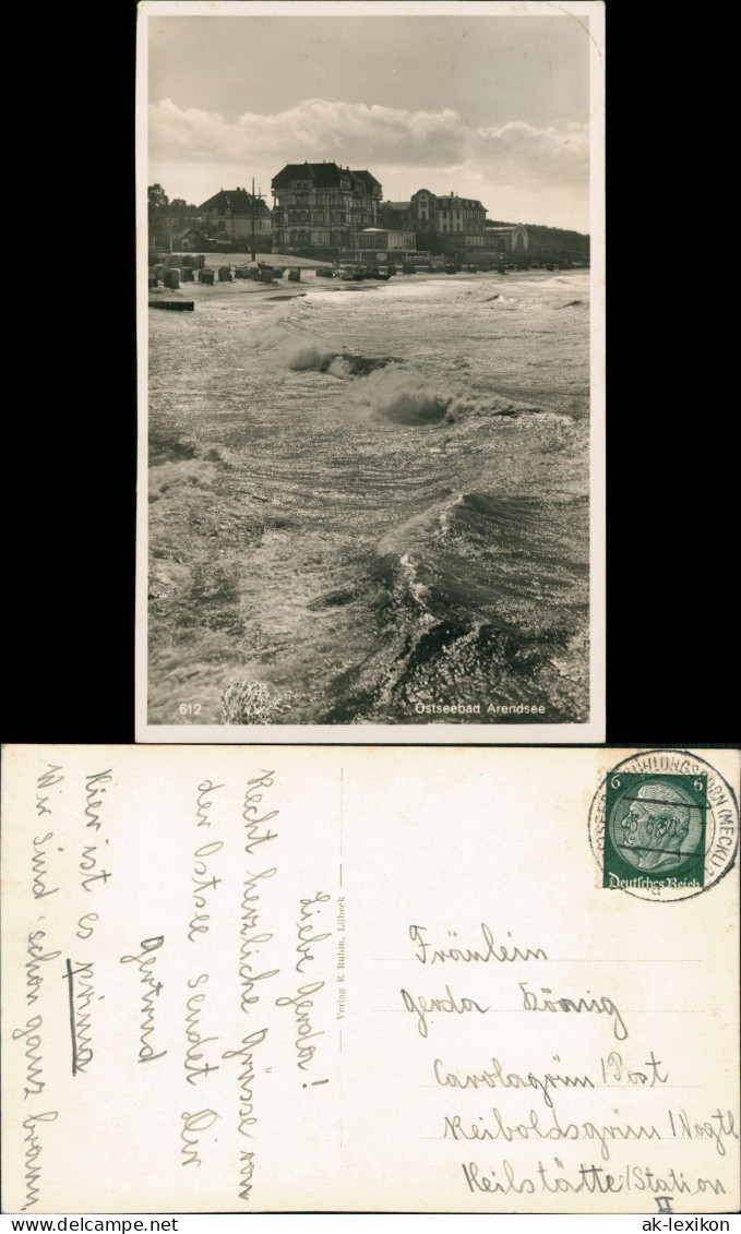 Arendsee (Mecklenburg-Vorpommern )-Kühlungsborn Strand Mit Strandvillen 1938 - Kuehlungsborn