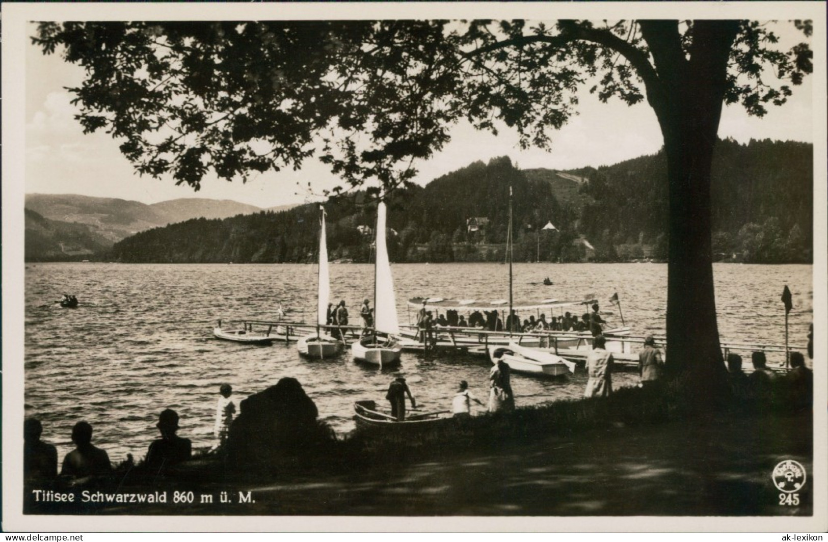 Ansichtskarte Titisee-Neustadt Titisee (See) - Landungssteg - Segelboote 1932  - Titisee-Neustadt