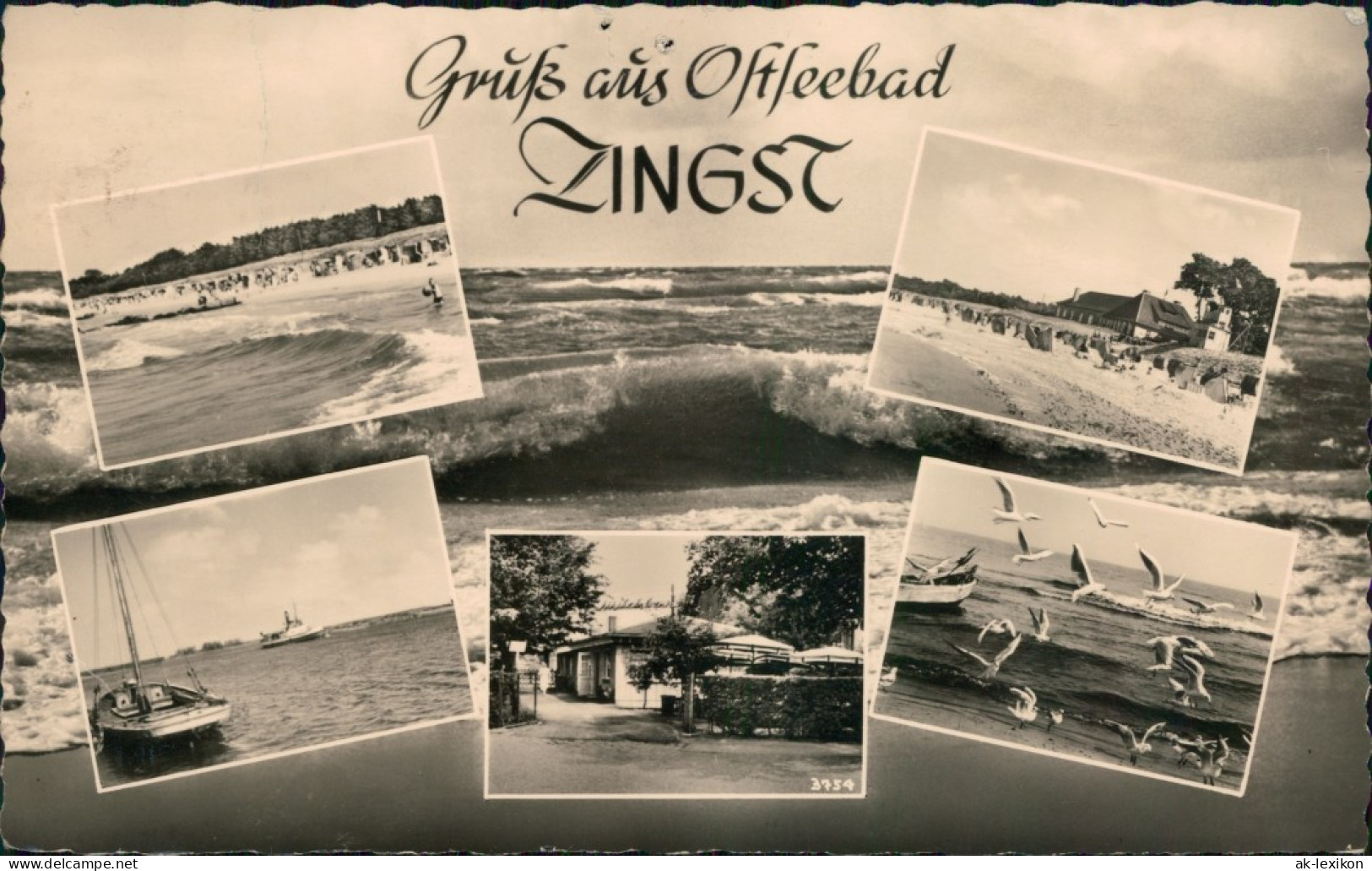 Ansichtskarte Zingst-Darss Strand, Meer, Boot, Möwen, Bistro 1961 - Zingst