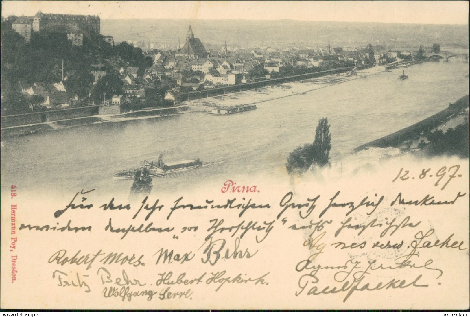 Ansichtskarte Pirna Blick Auf Die Stadt 1897 - Pirna